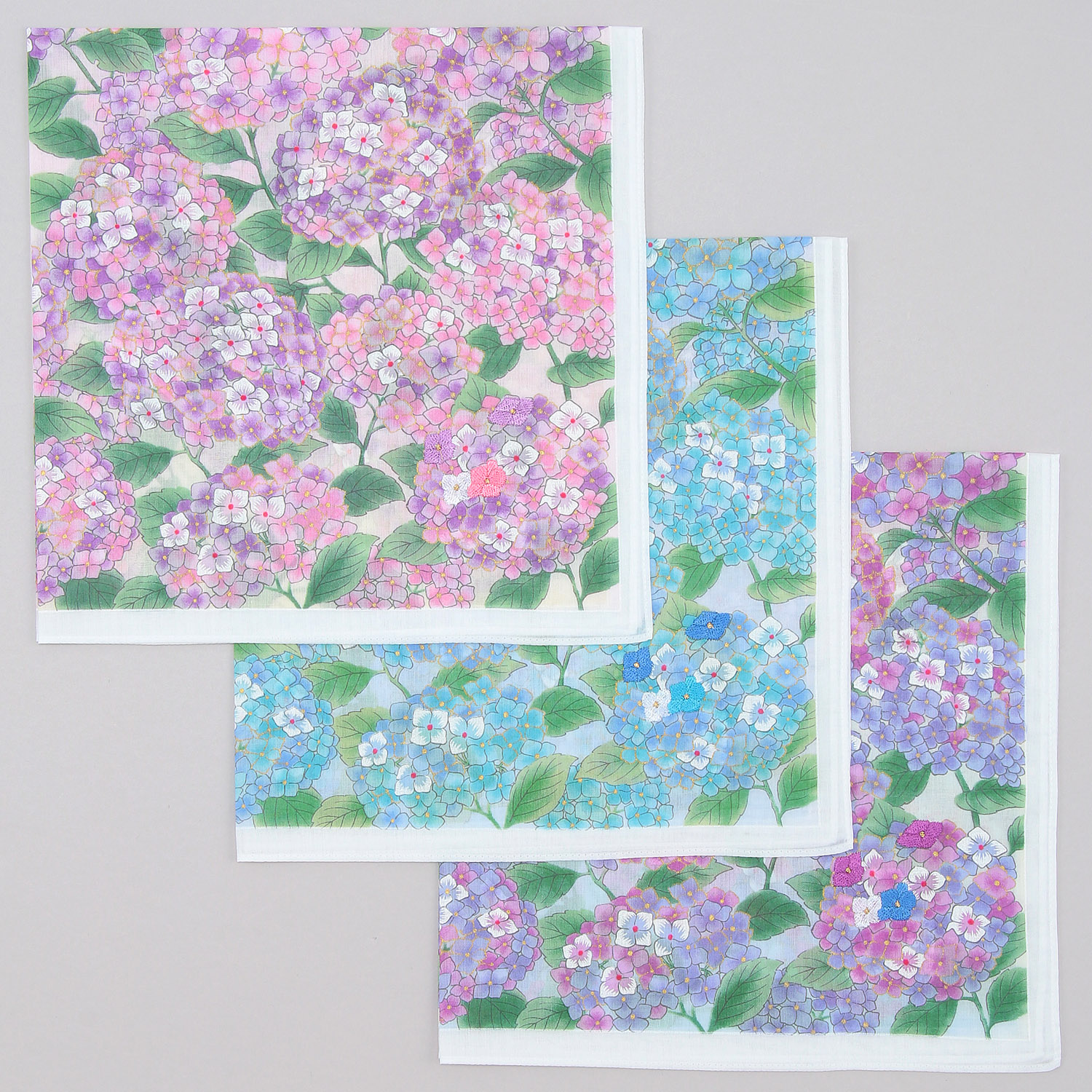 友禅刺繍 紫陽花