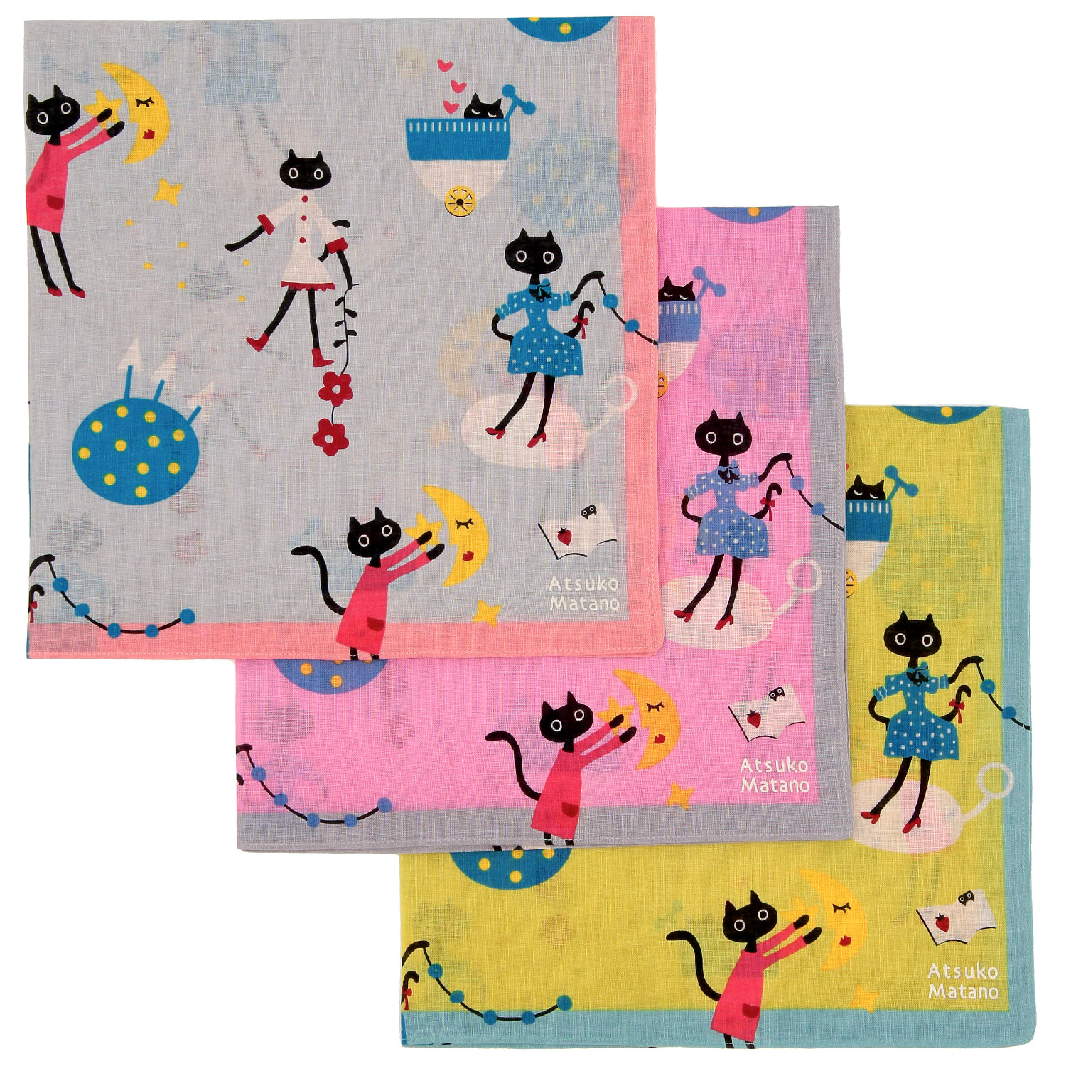 アツコマタノプリントハンカチ - 画像1