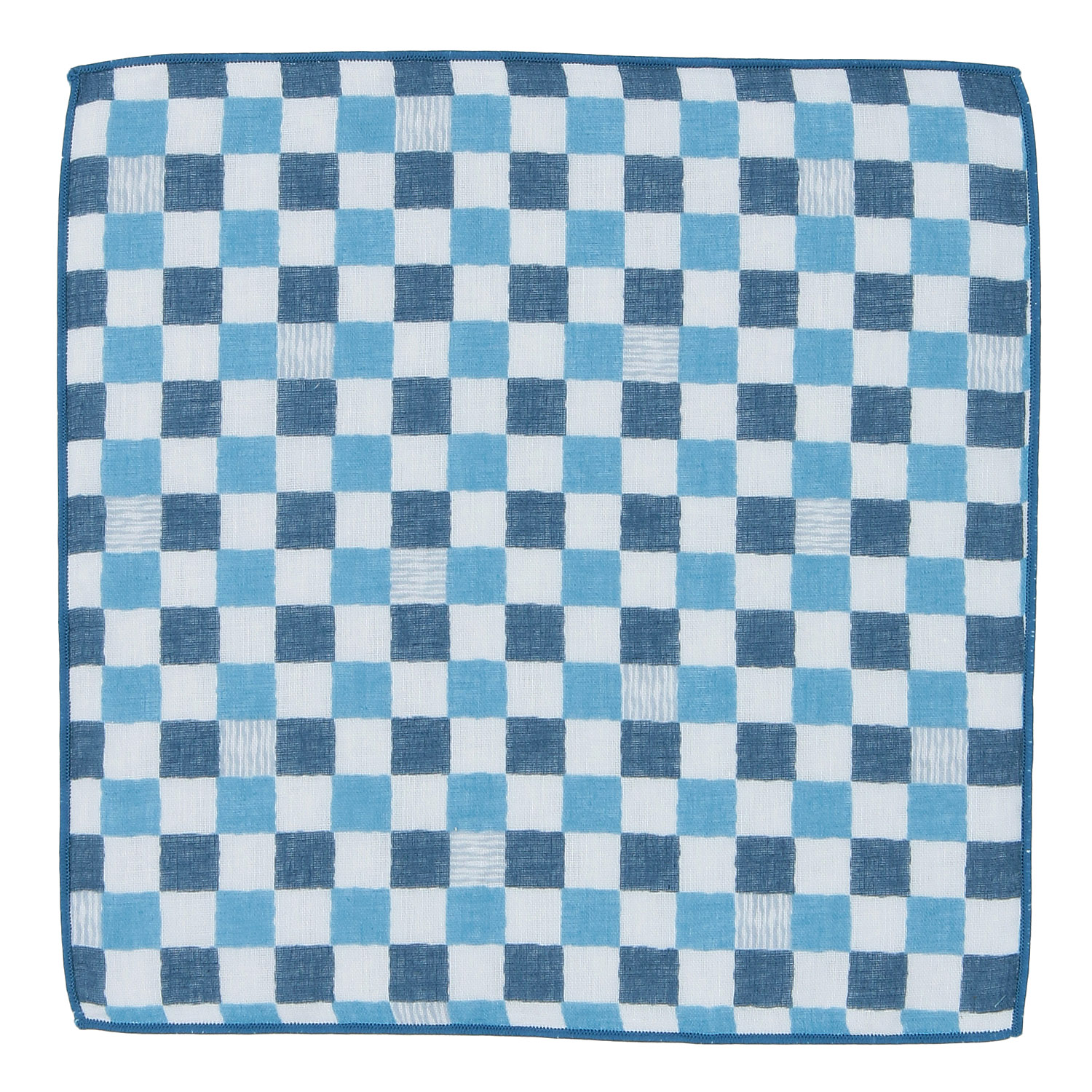 リバーシブル 6重ガーゼハンカチ 青海波 - 画像4