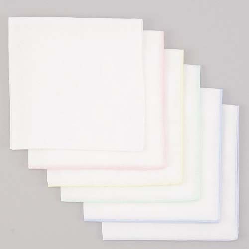 日本製ガーゼハンカチ 縁メロー 30枚セット（10枚1束×3）