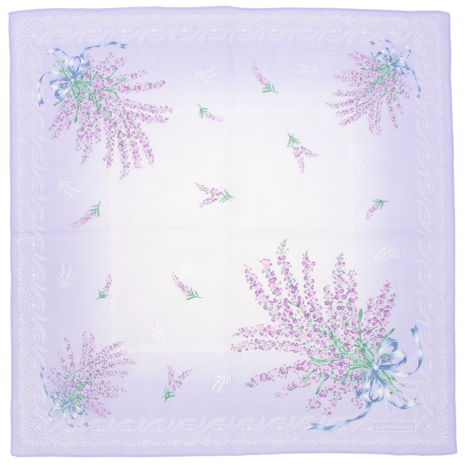 婦人大判ガーゼハンカチ ラベンダー - 画像1