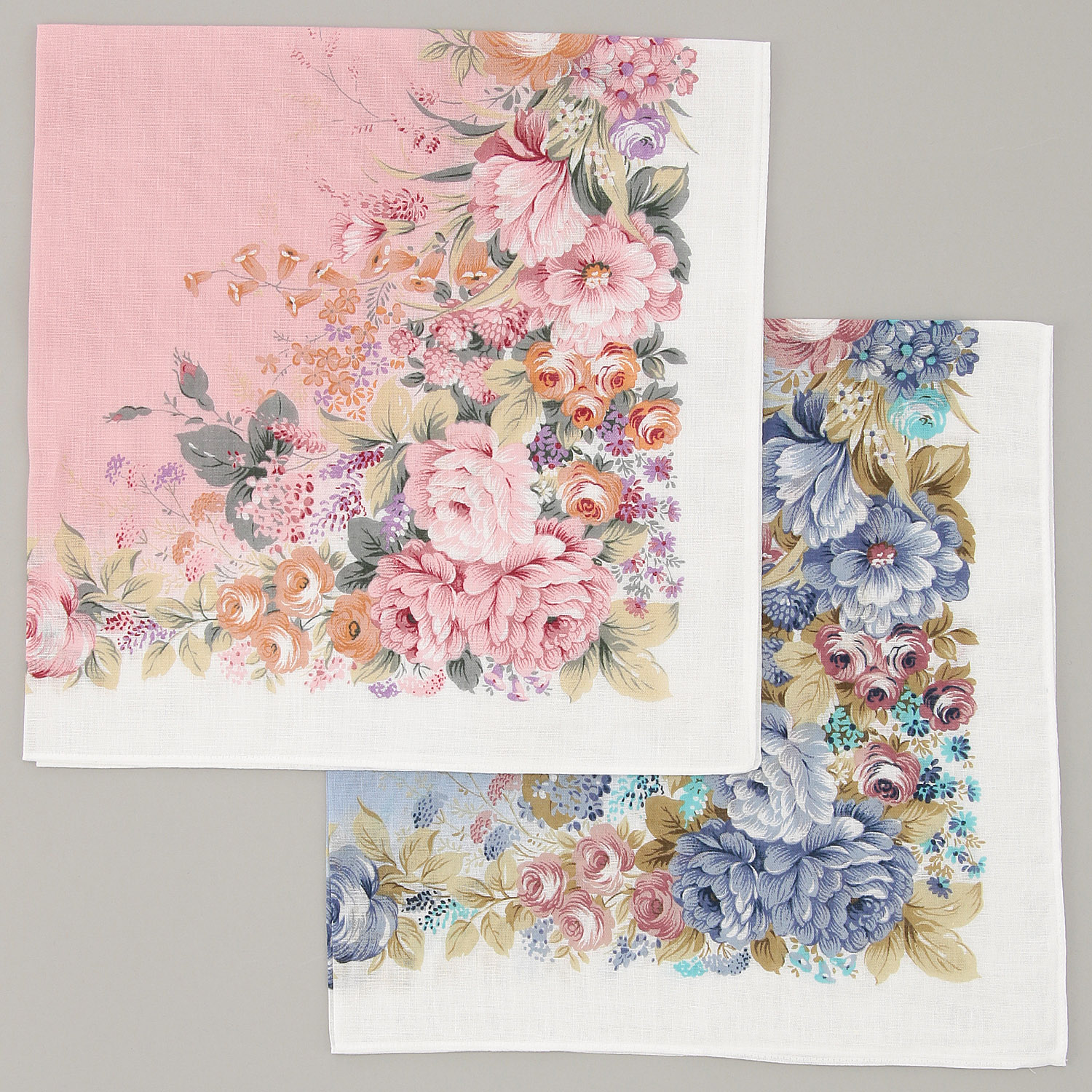 婦人大判ガーゼハンカチ バラ