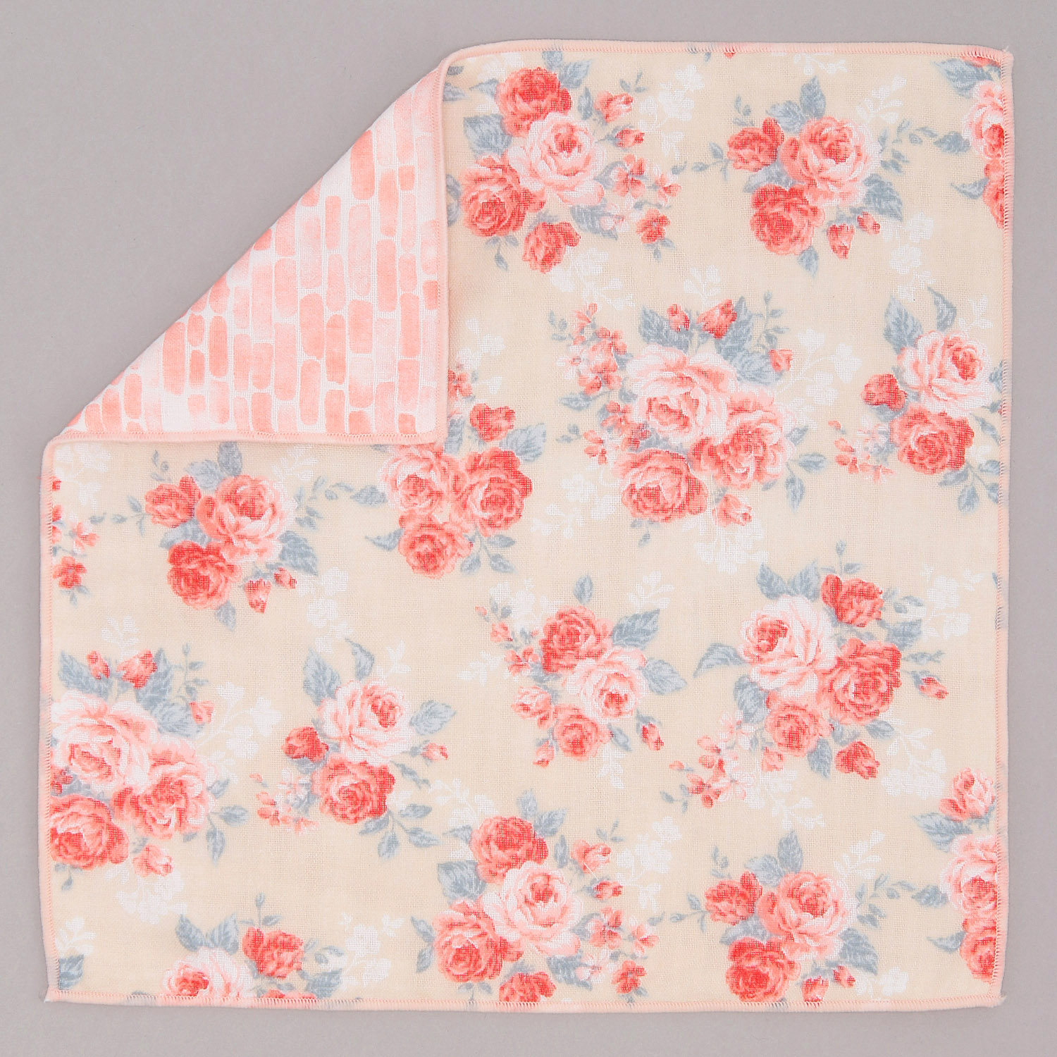 リバーシブルガーゼハンカチ ブリックローズ - 画像2