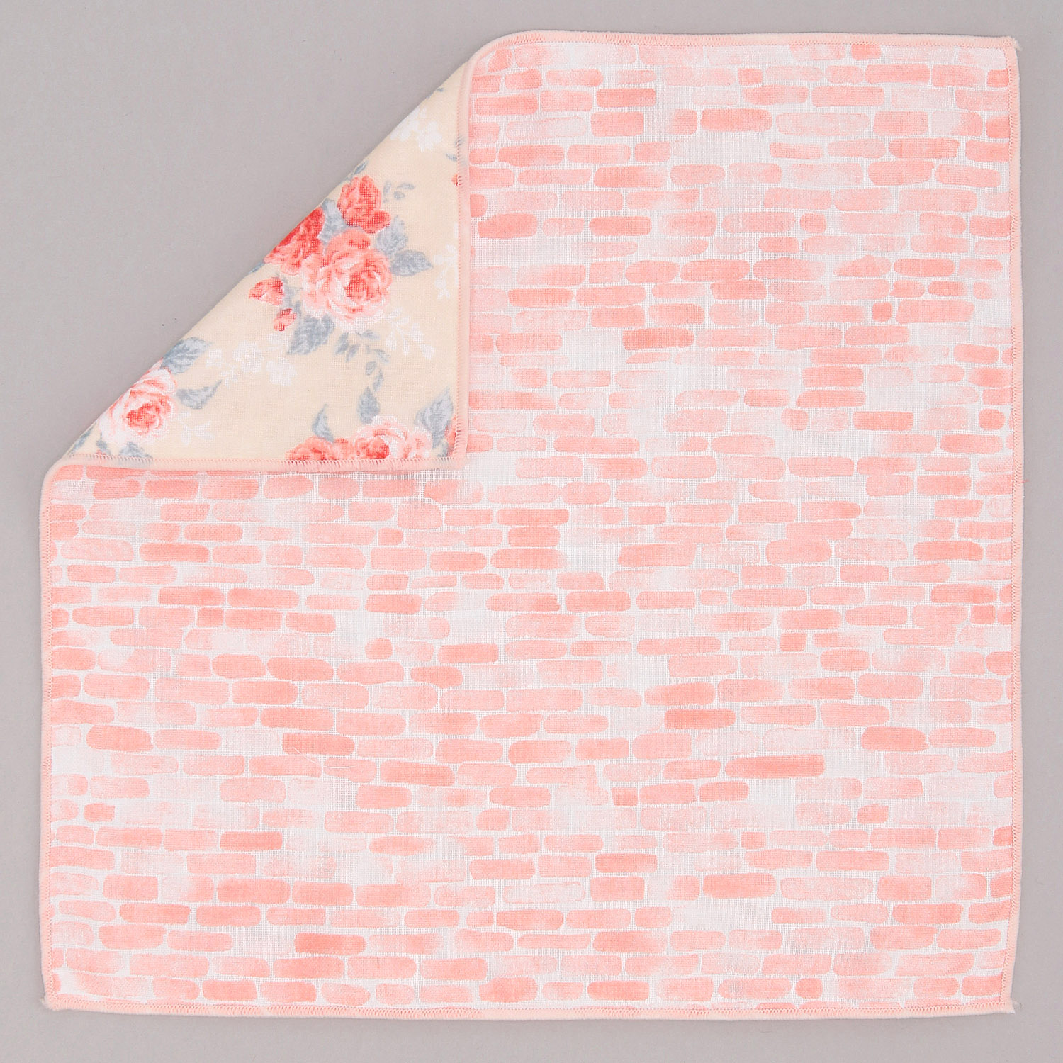 リバーシブルガーゼハンカチ ブリックローズ - 画像3