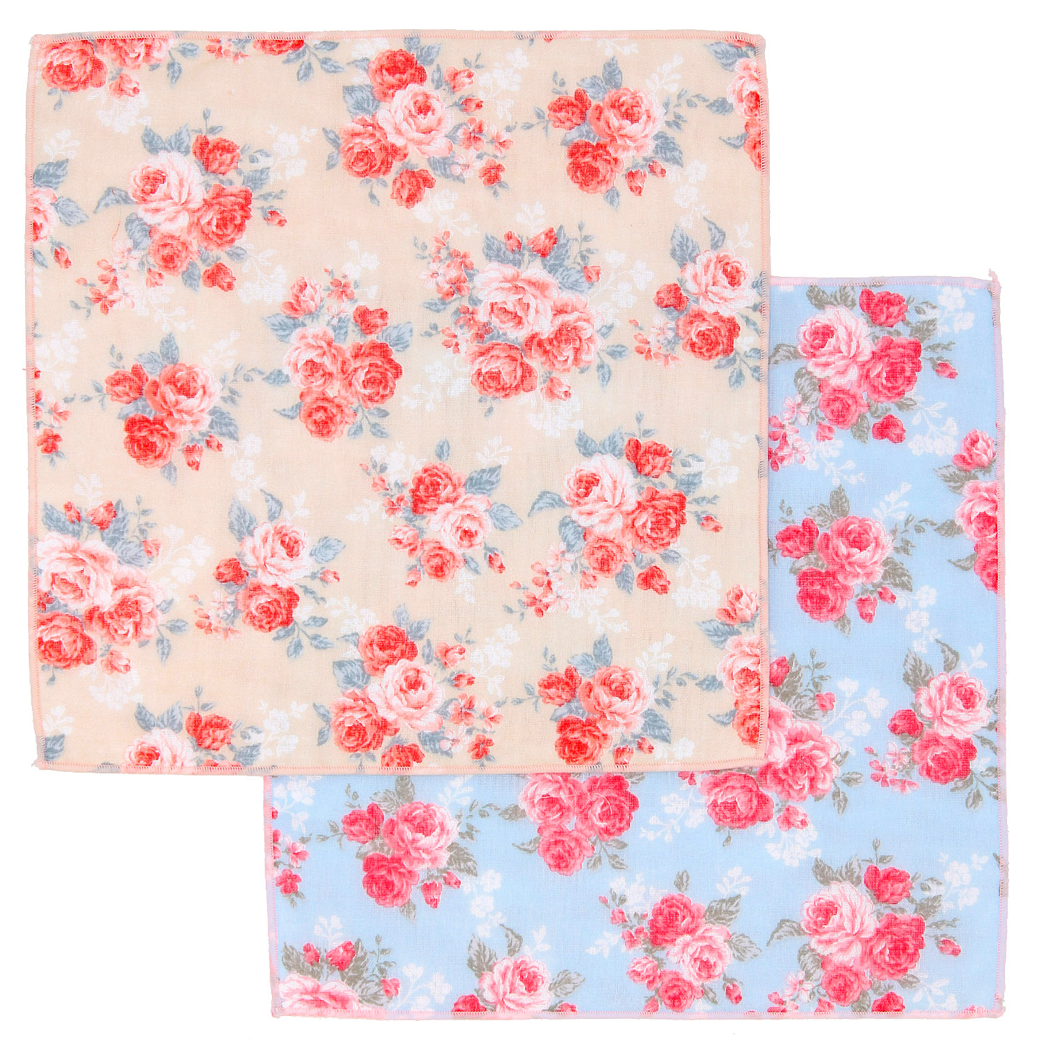リバーシブルガーゼハンカチ ブリックローズ - 画像1