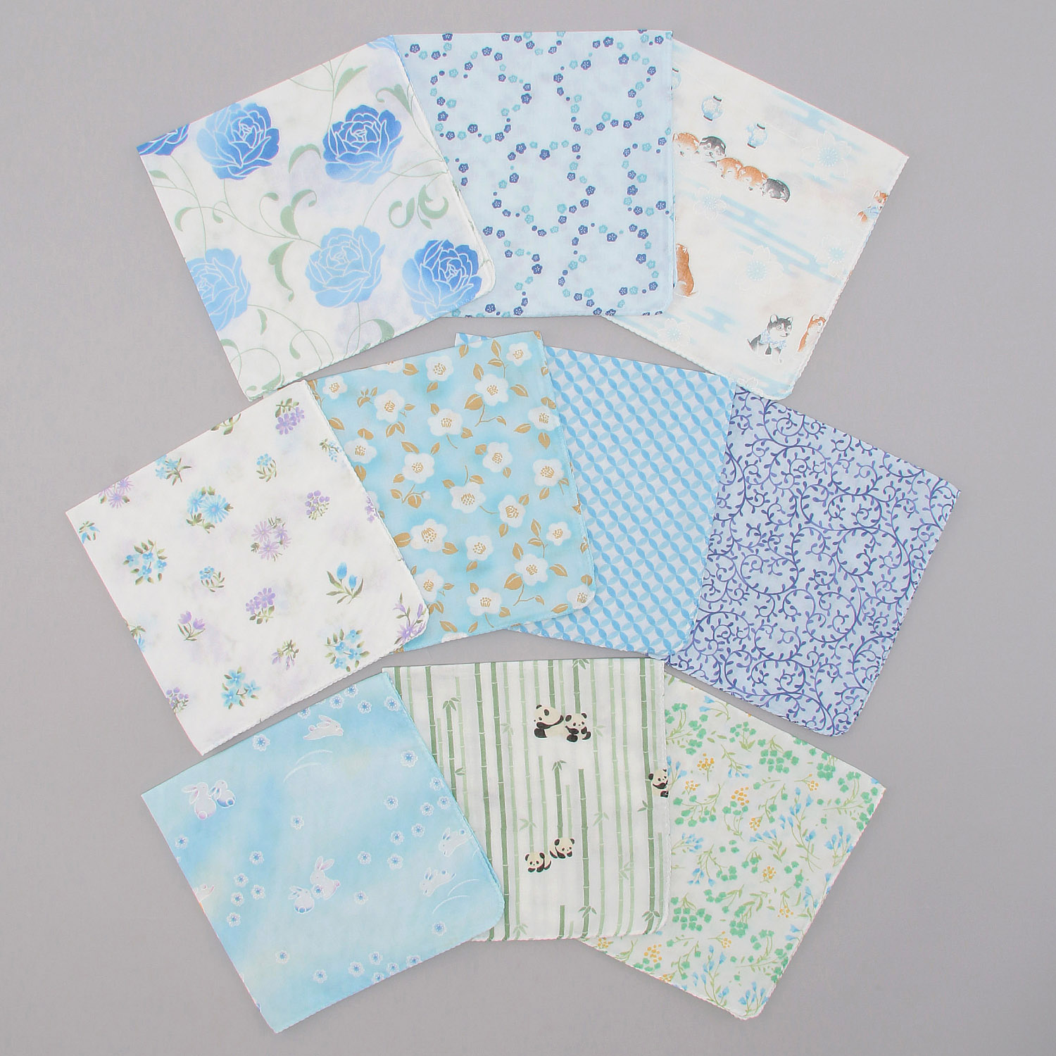 【ETONET限定】婦人2重合わせガーゼハンカチ 花柄・柄おまかせ（1束10枚は同柄） - 画像6