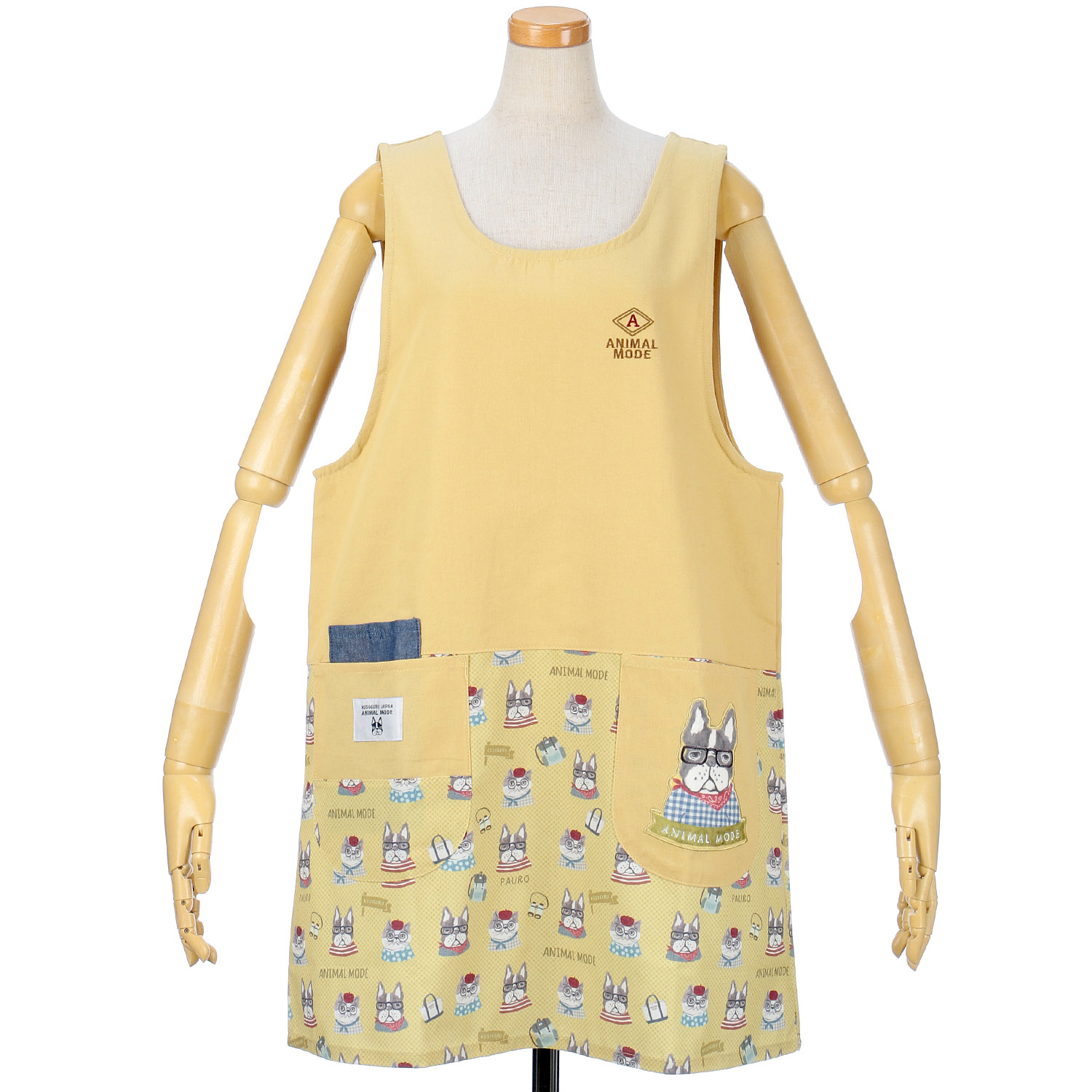 アニマルモード 釦リボンあきエプロン