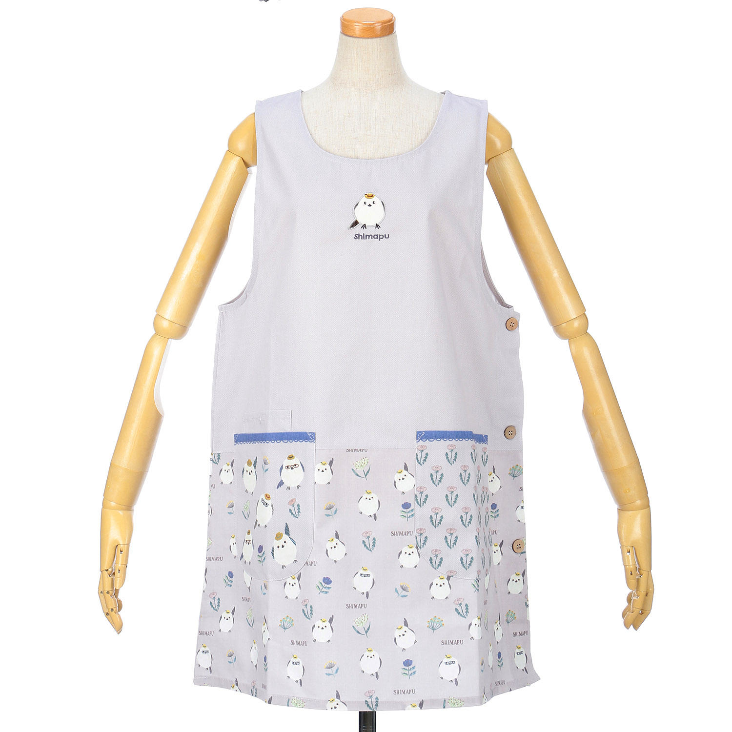しまぷうさん 脇釦あきエプロン