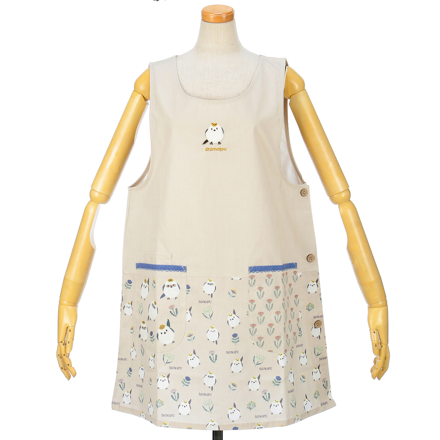 しまぷうさん 脇釦あきエプロン