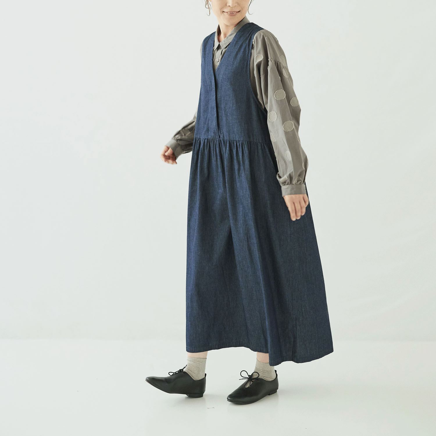 ノンノ ジャガードランダムドット柄シャツチュニック - 画像8