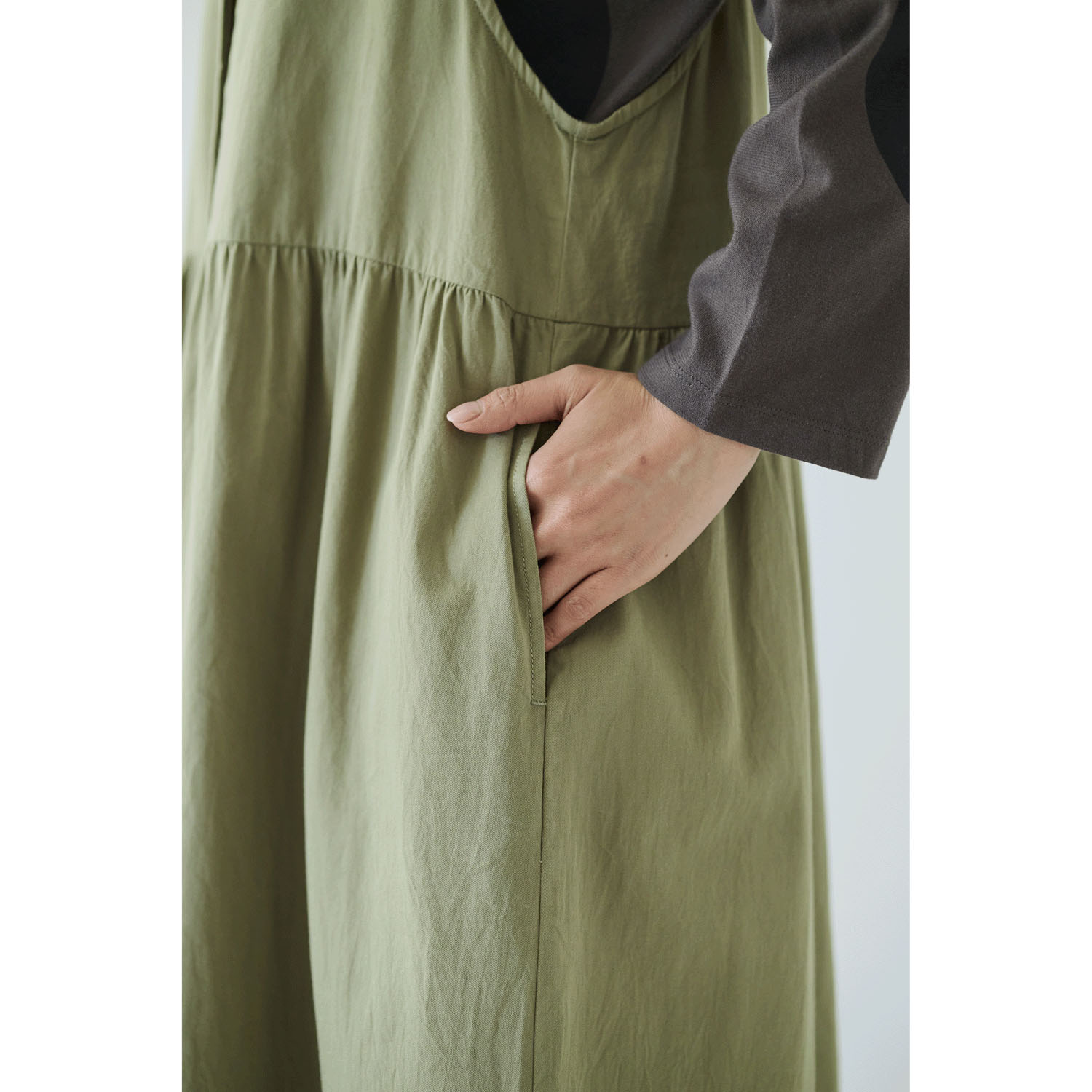 ノンノ デニム・ツイル ノースリーブワンピース - 画像16