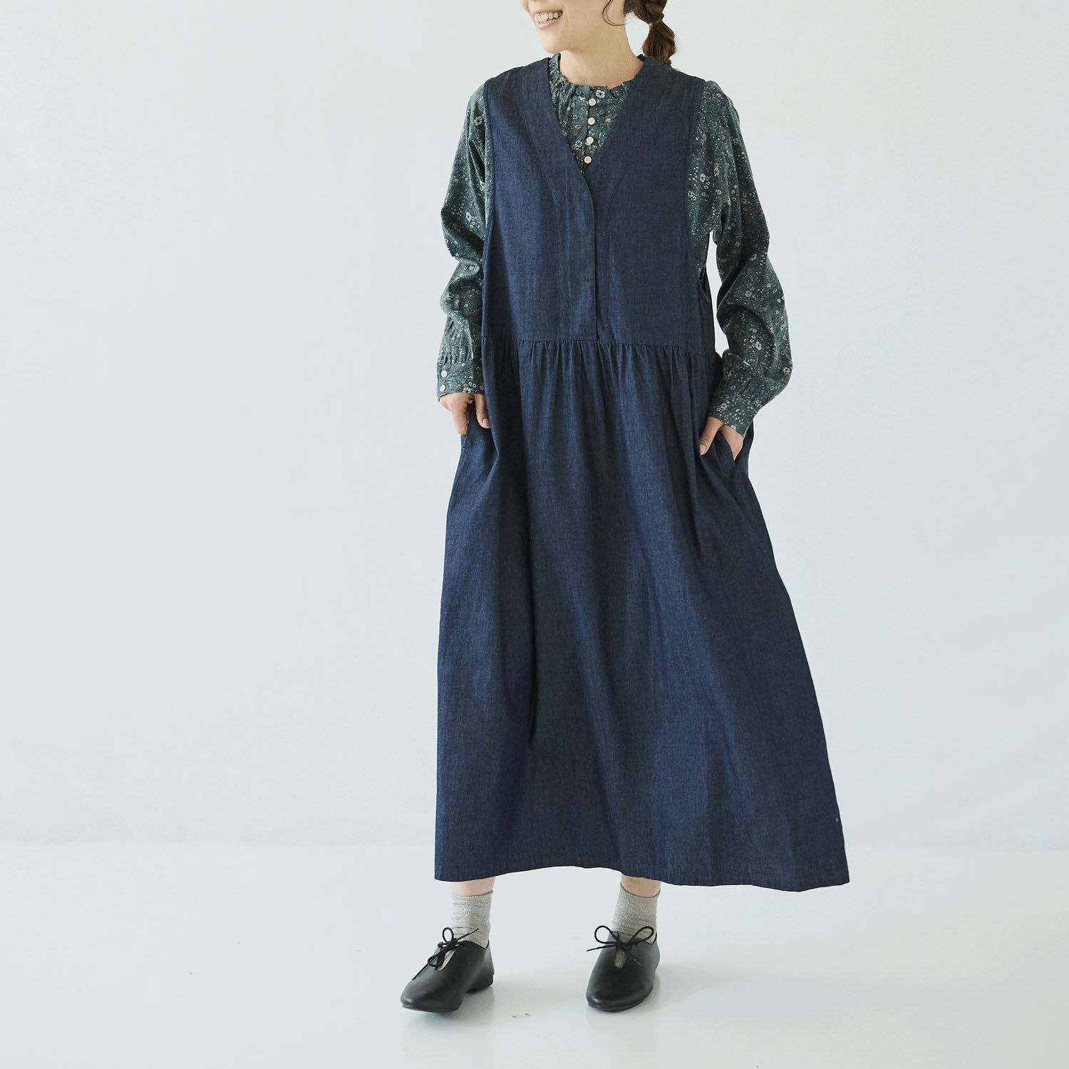 ノンノ デニム・ツイル ノースリーブワンピース - 画像17