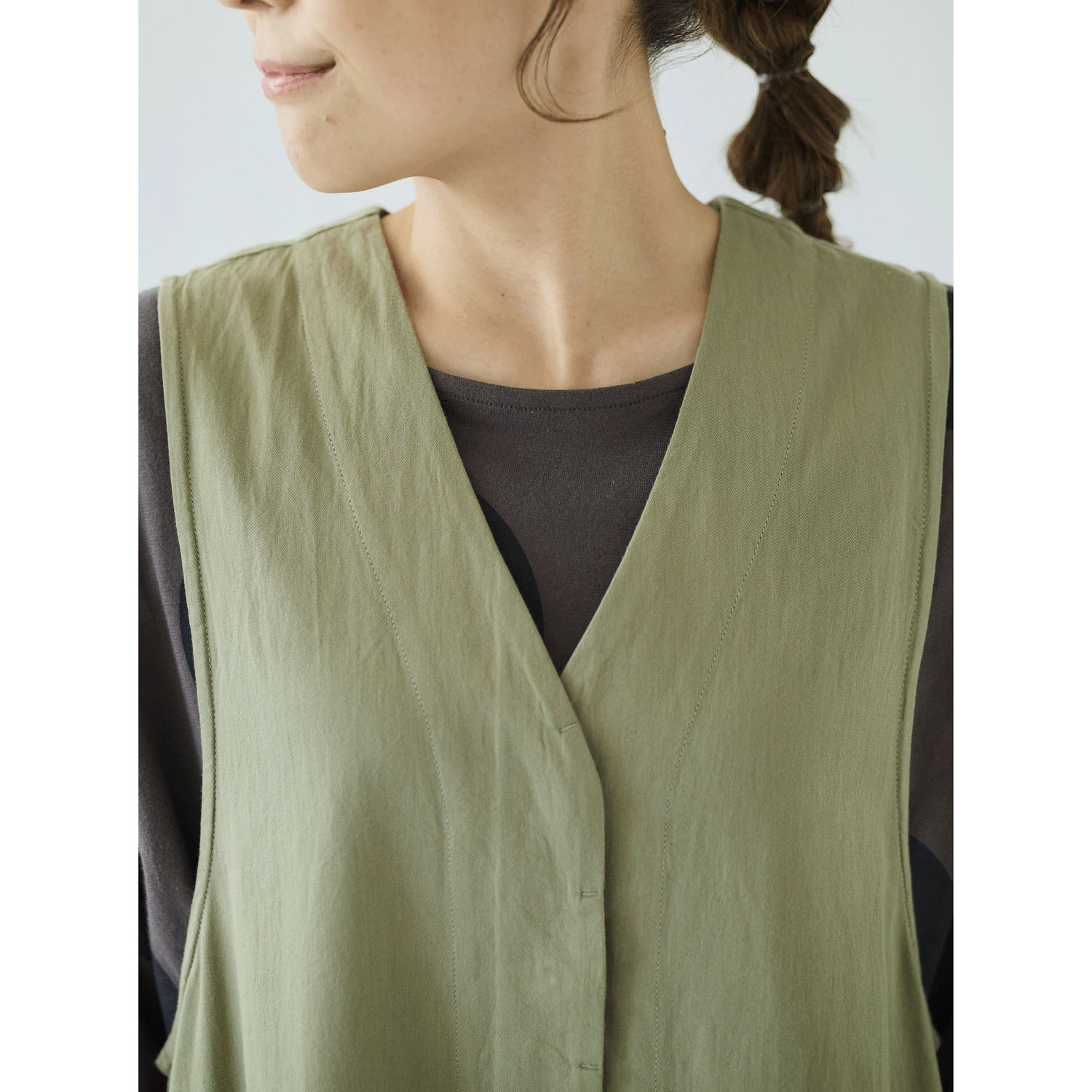 ノンノ デニム・ツイル ノースリーブワンピース - 画像3