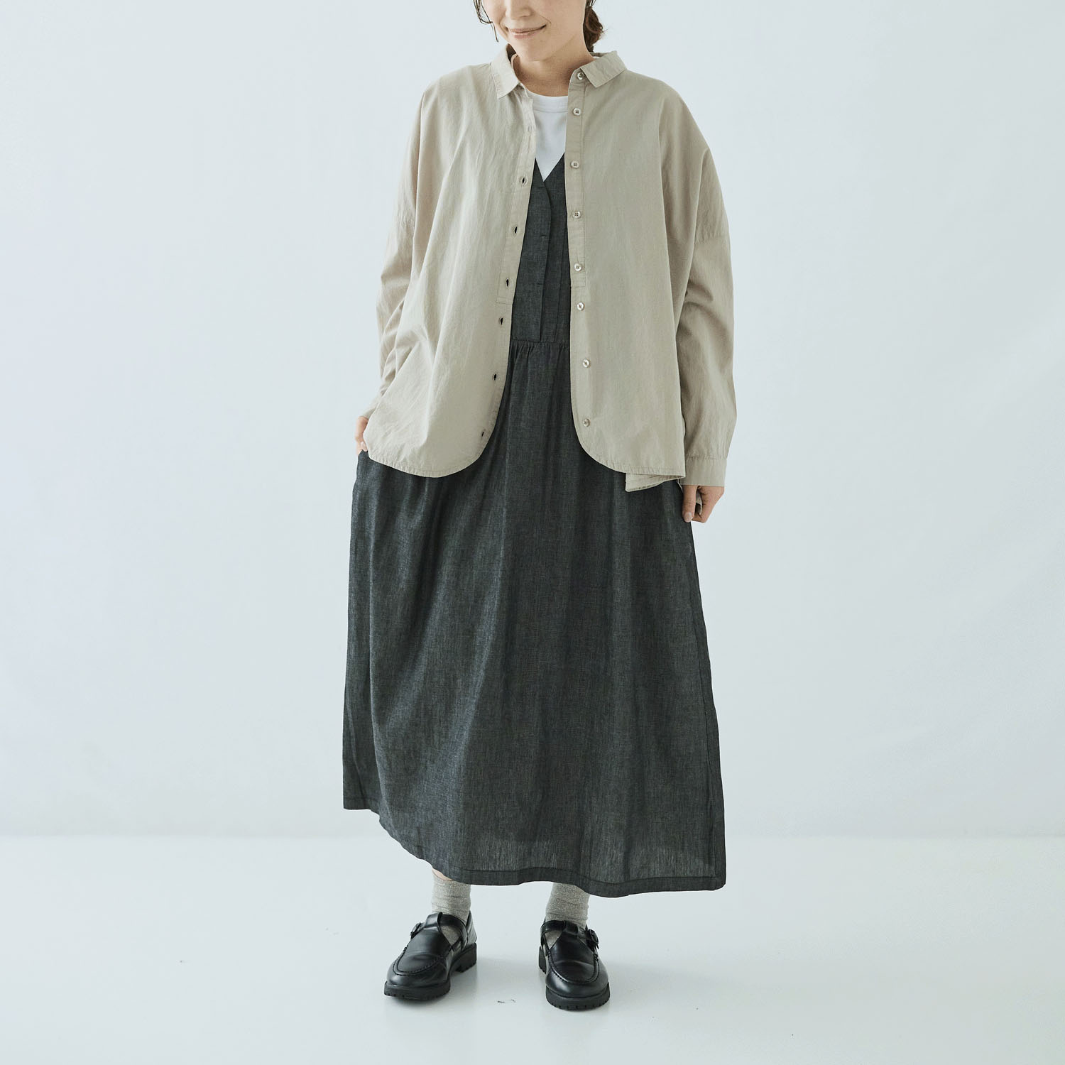 ノンノ デニム・ツイル ノースリーブワンピース - 画像4