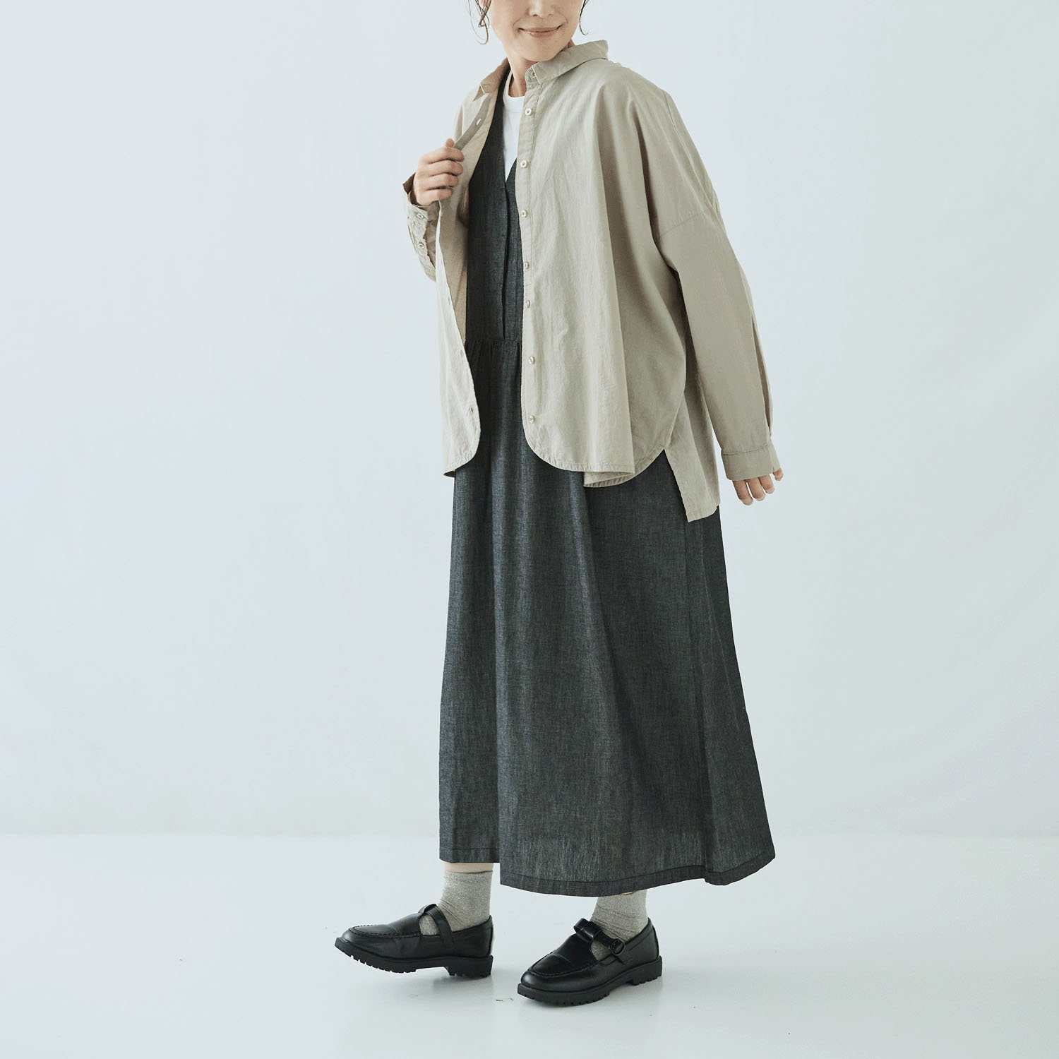 ノンノ デニム・ツイル ノースリーブワンピース - 画像5