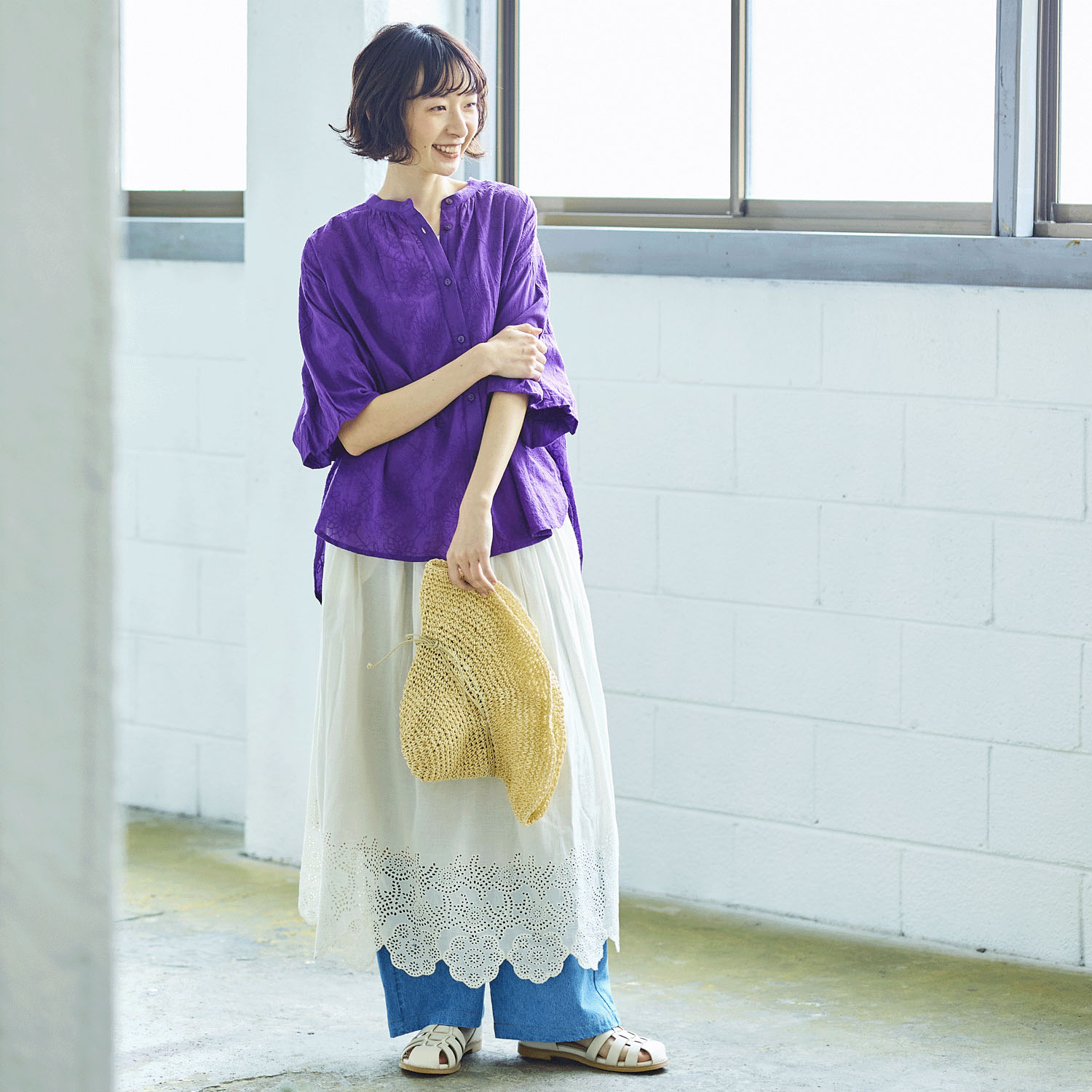 ノンノ 綿ボイルシフリー刺繍ブラウス - 画像14