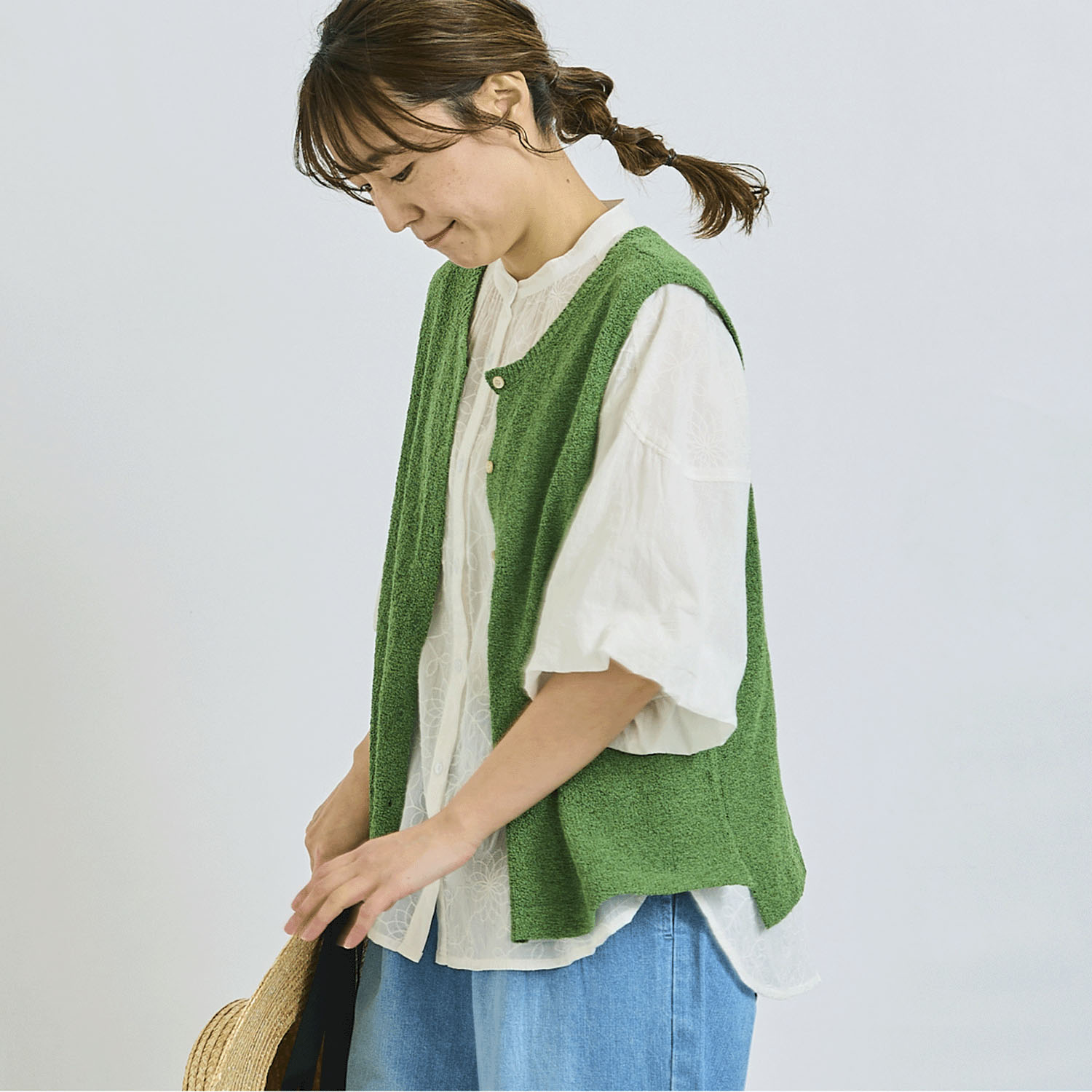 ノンノ 綿ボイルシフリー刺繍ブラウス - 画像4