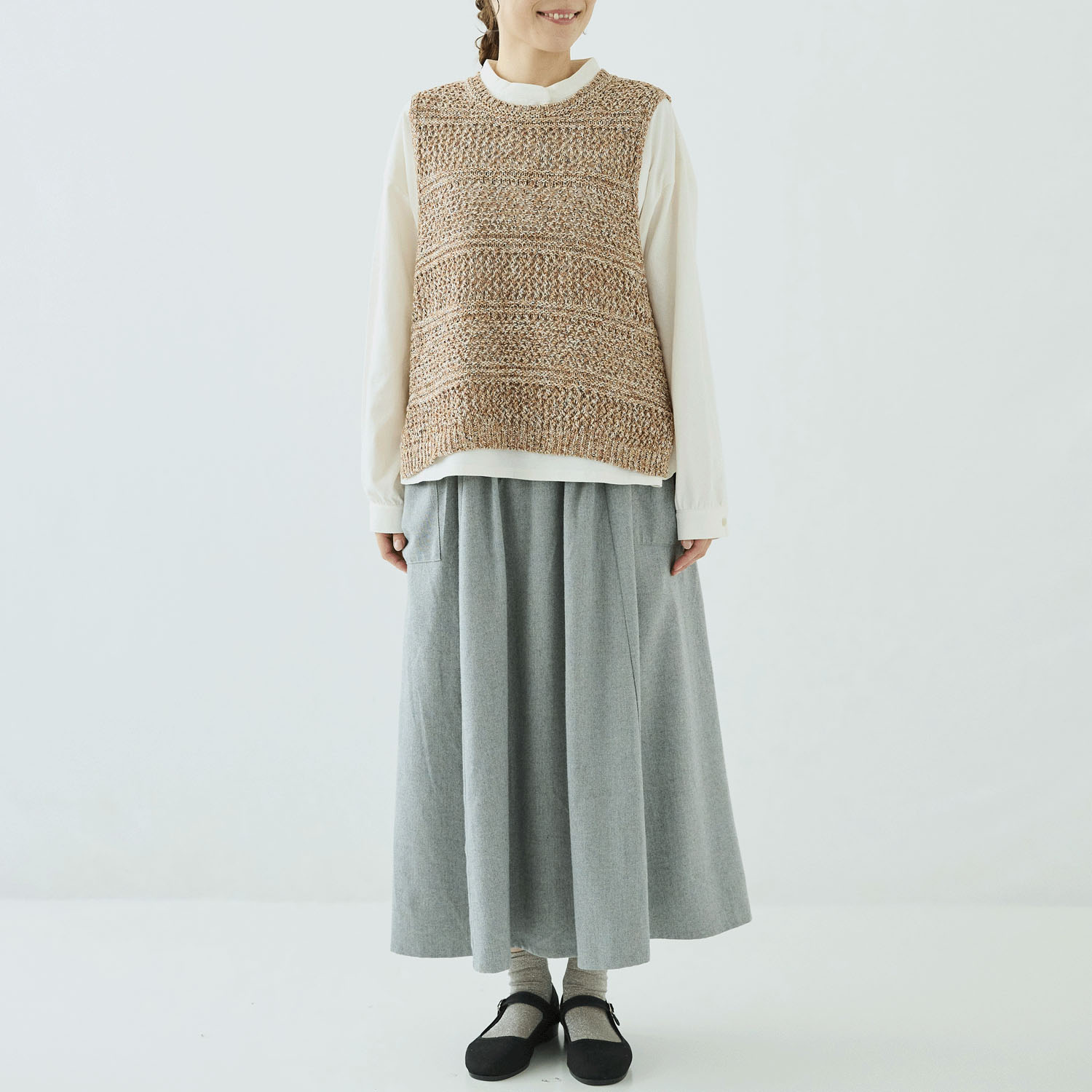 ノンノ MIXテープヤーン ニットベスト - 画像10