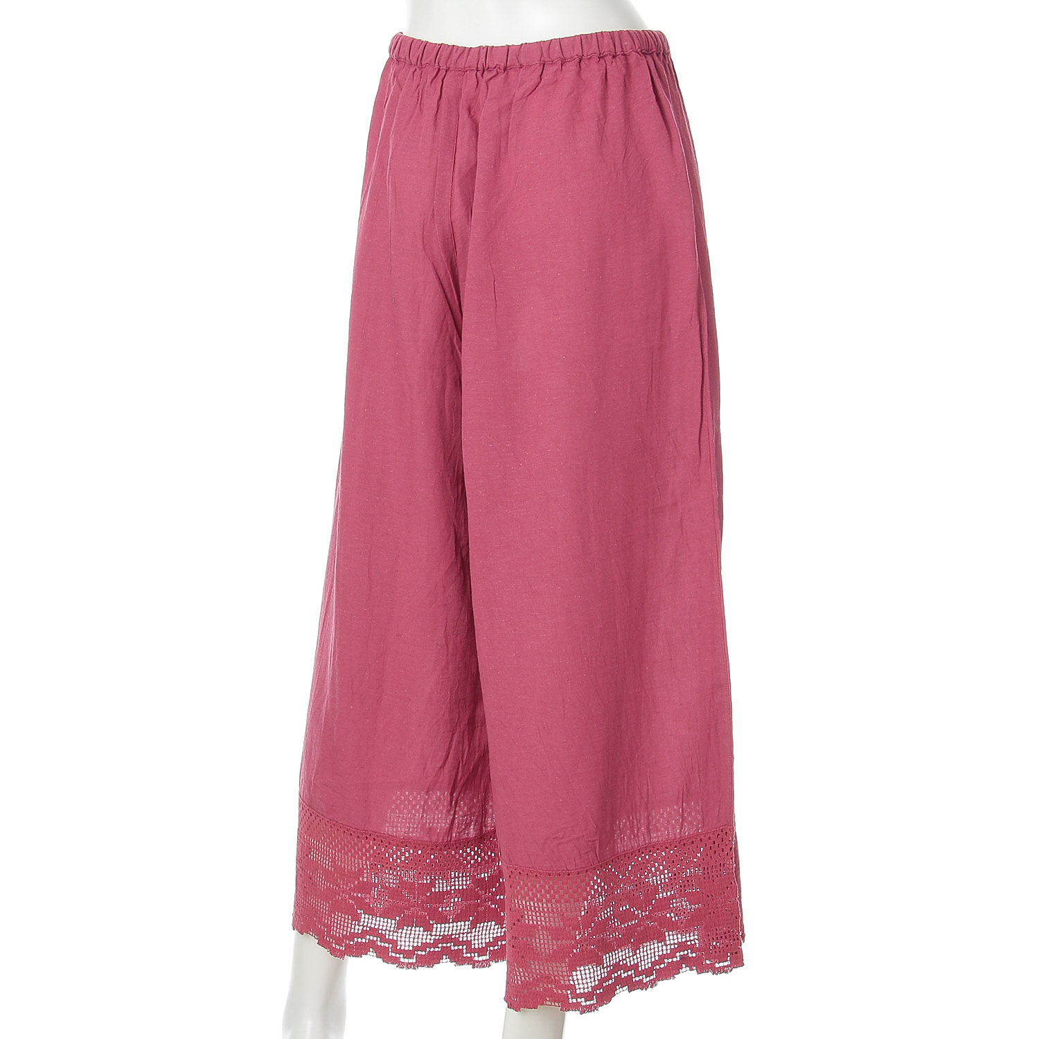 【ETONET限定】オーブ 綿麻レーヨンロングレース切替ペチパンツ - 画像8