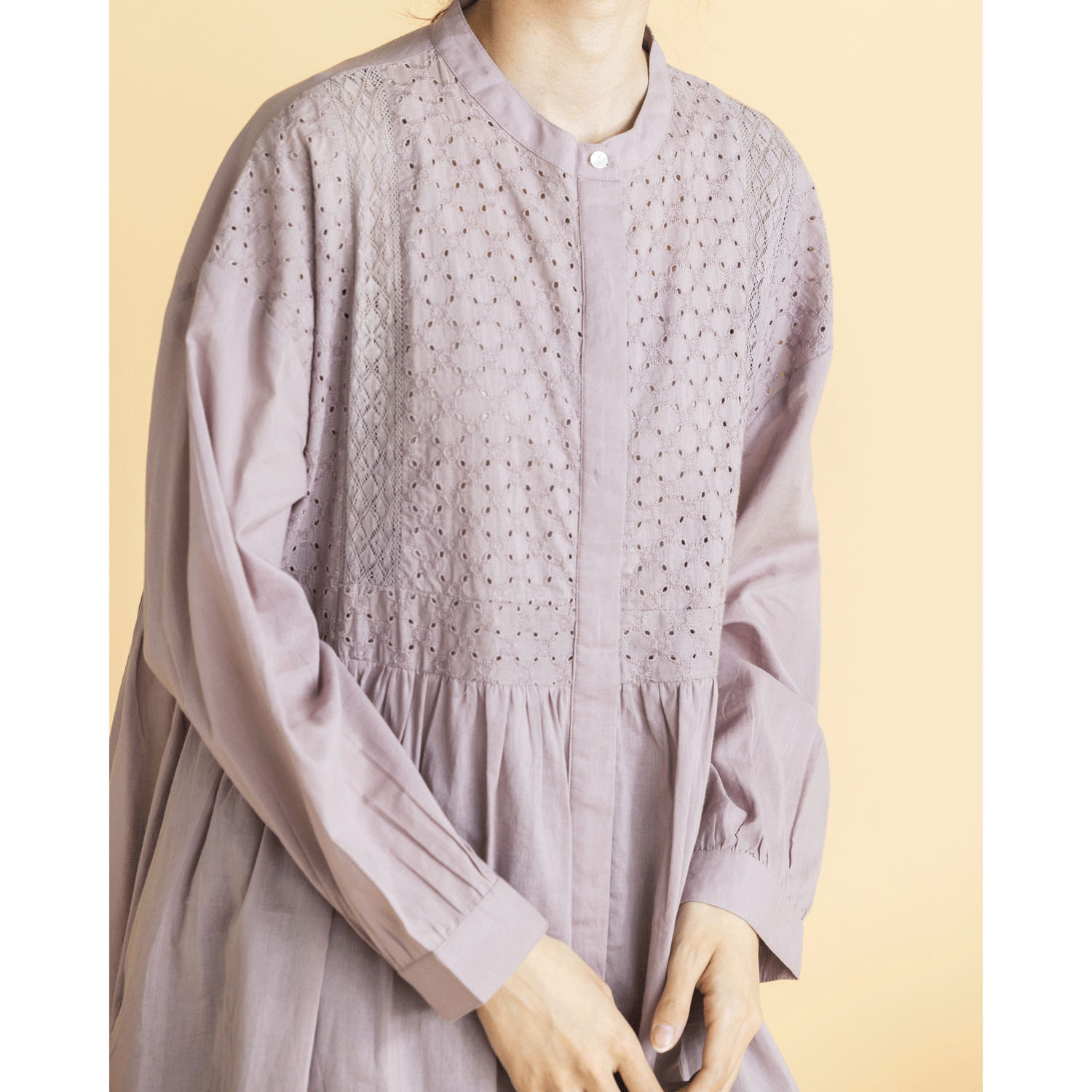 【ETONET限定】オーブ 刺繍切替長袖ワンピース - 画像7