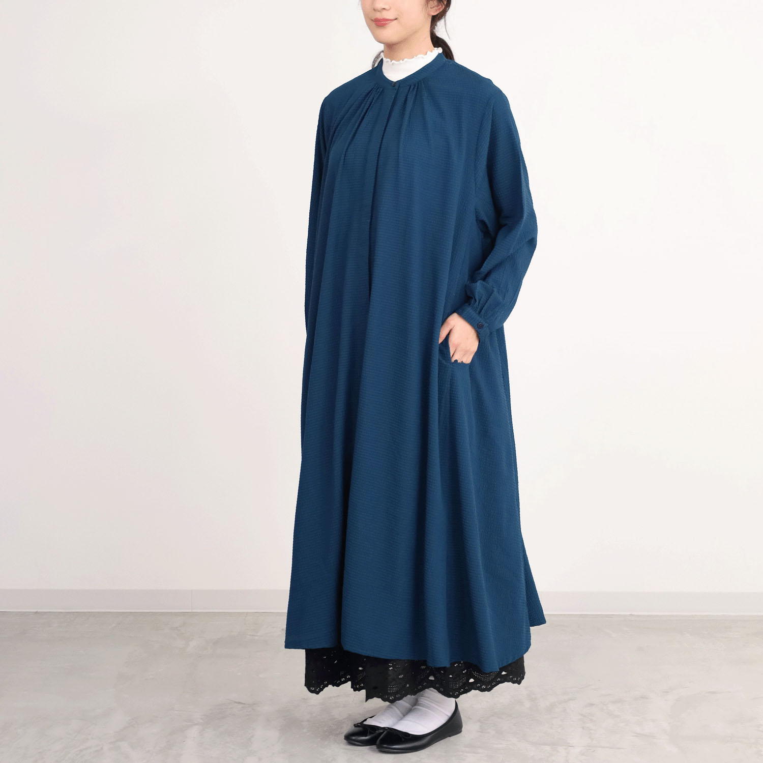 【ETONET限定】オーブ バンドカラーテントワンピース - 画像5