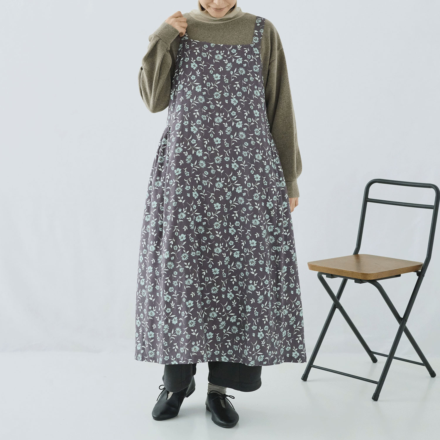 cloudnine ノンノ 花柄プリントワンピースエプロン