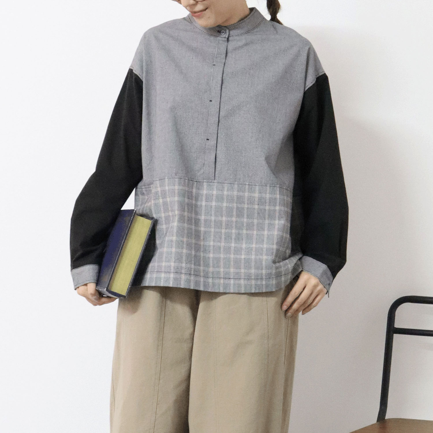 cloudnine ノンノ 綿ブロード3柄コンビブラウス - 画像1