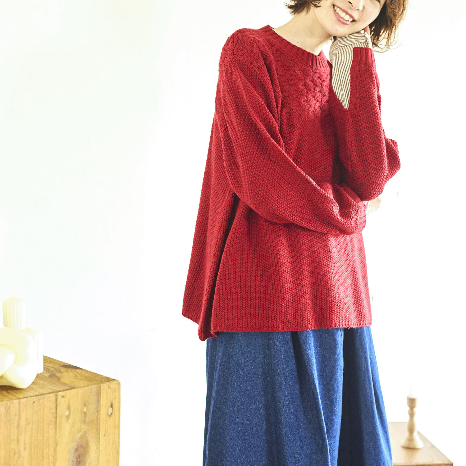 cloudnine ノンノ ニット無地・布帛ストライププルオーバー - 画像12