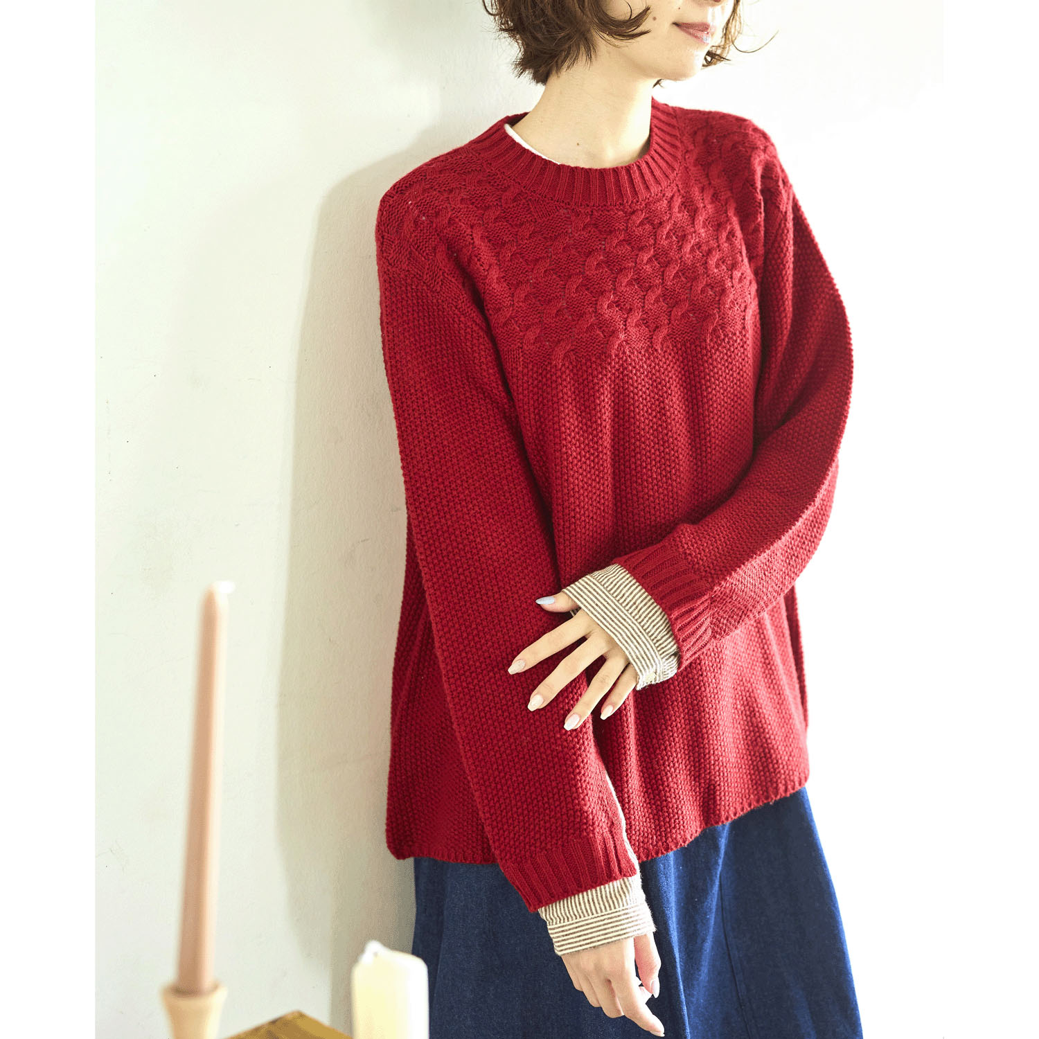 cloudnine ノンノ ニット無地・布帛ストライププルオーバー - 画像1