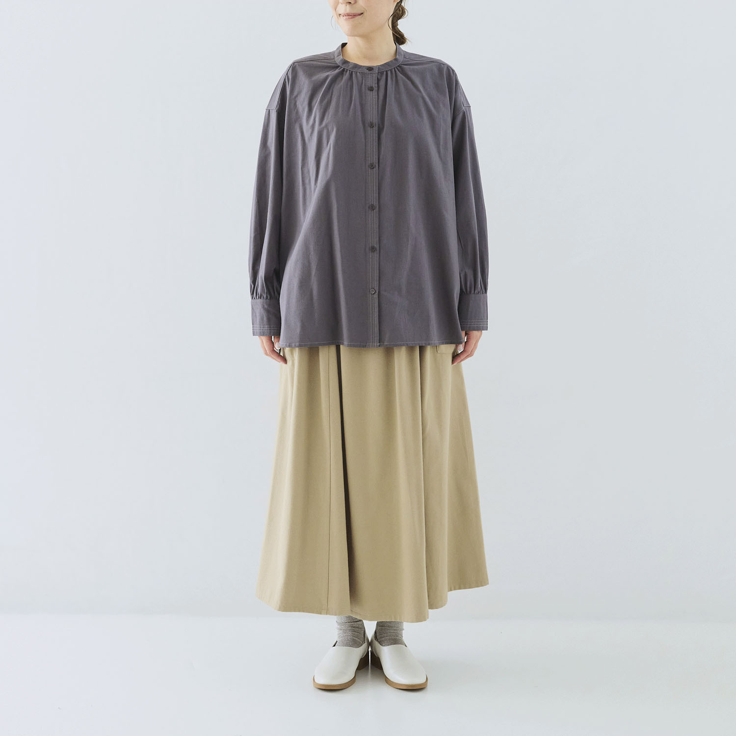 cloudnine ノンノ 配色ステッチ入り前開きチュニック - 画像2