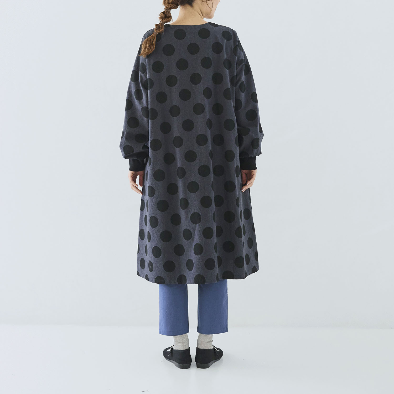 cloudnine ノンノ ドット柄プリント＋リブ 前開きワンピース - 画像12