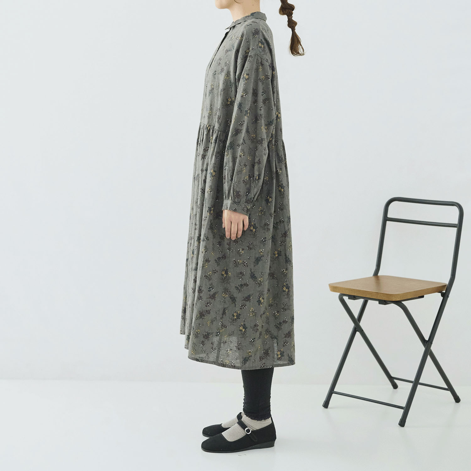 cloudnine ノンノ 綿麻レーヨン布帛花柄プリントワンピース - 画像4