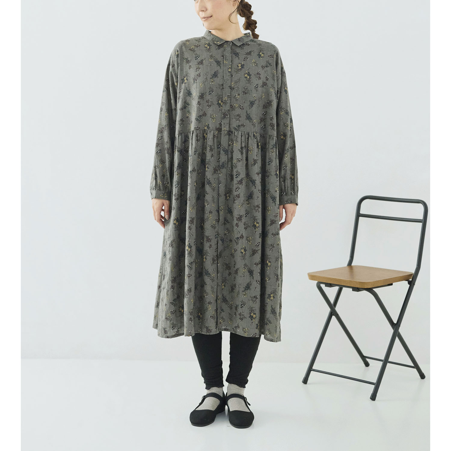 cloudnine ノンノ 綿麻レーヨン布帛花柄プリントワンピース - 画像5