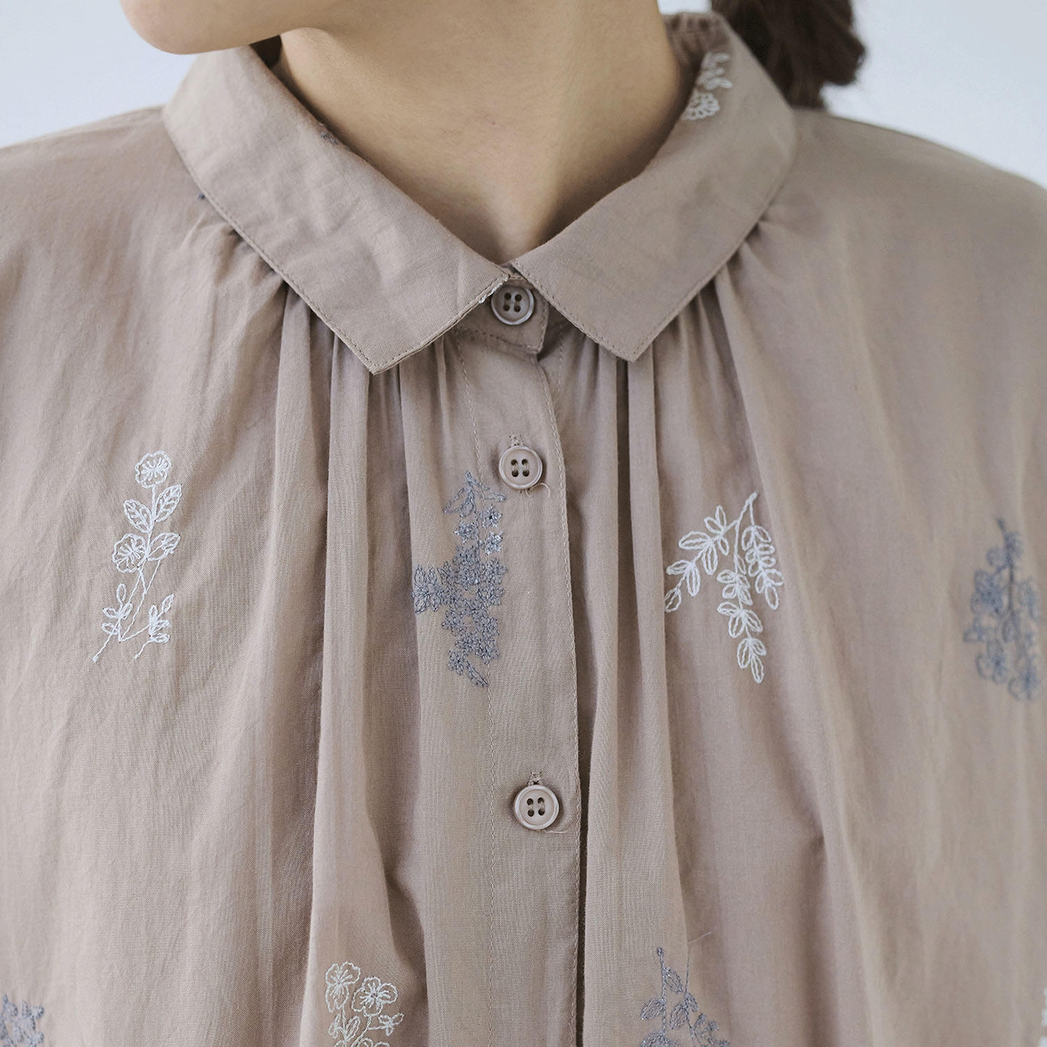 ノンノ ワンピース キャンブリック＋花柄総刺繍 - 画像9