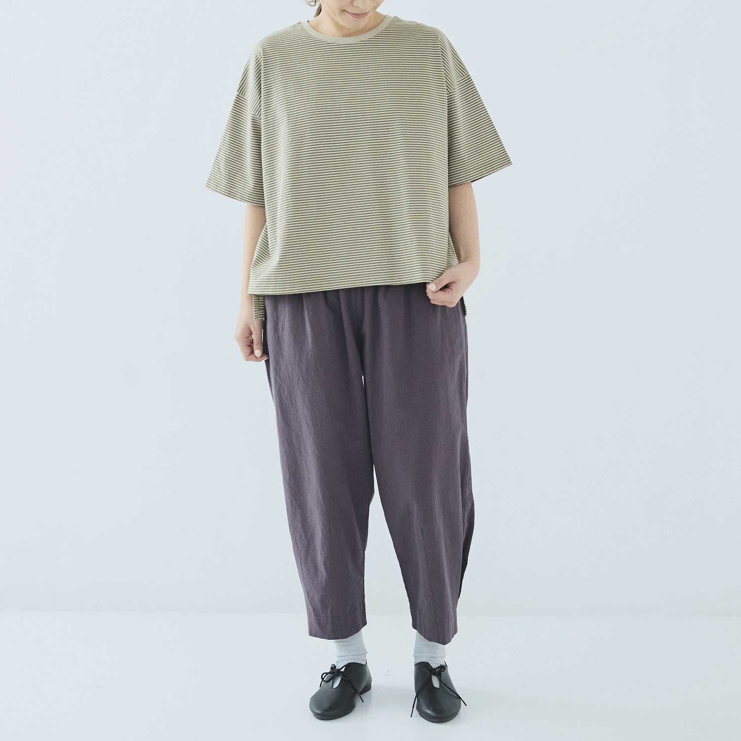 ノンノ カットソー  コットン天竺ボーダー＋リブ - 画像9