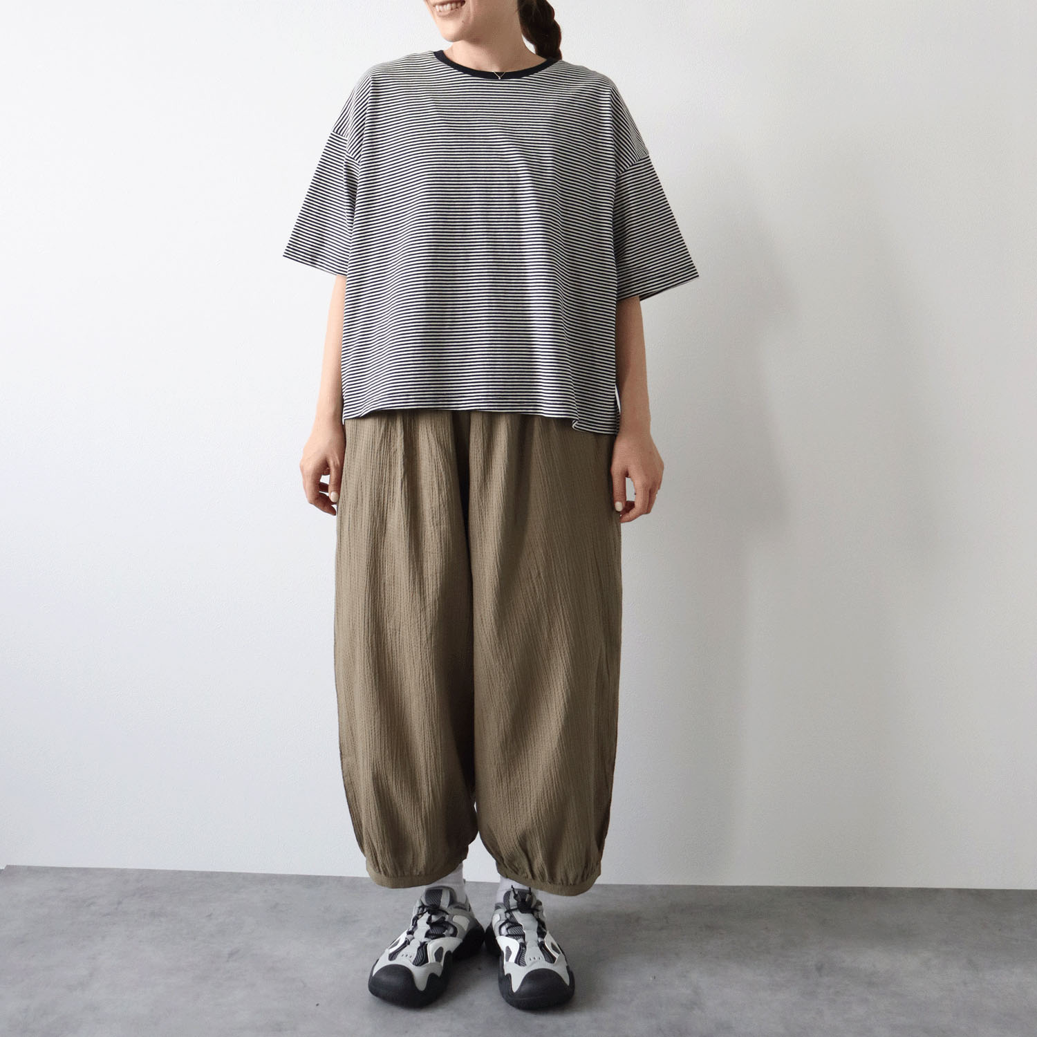 ノンノ カットソー  コットン天竺ボーダー＋リブ - 画像1