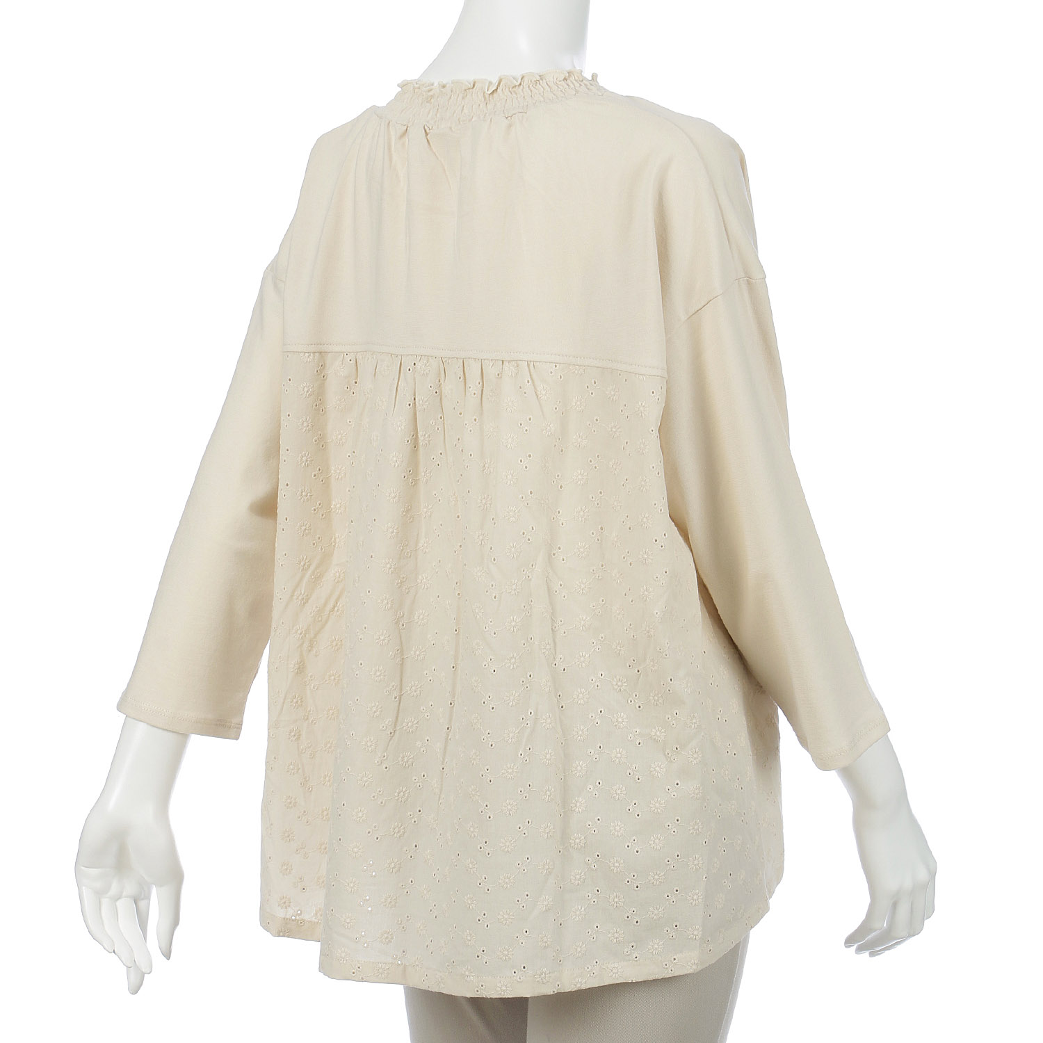 ノンノ カットソー コットン天竺無地＋コットン刺繍生地 - 画像7