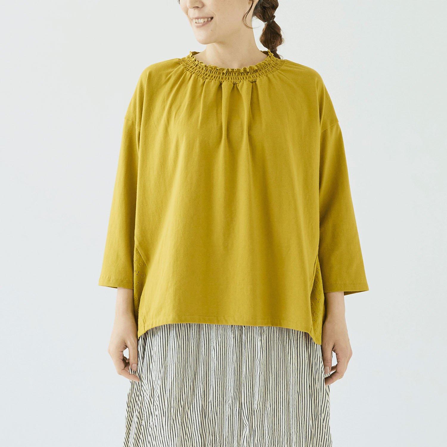 ノンノ カットソー コットン天竺無地＋コットン刺繍生地 - 画像9