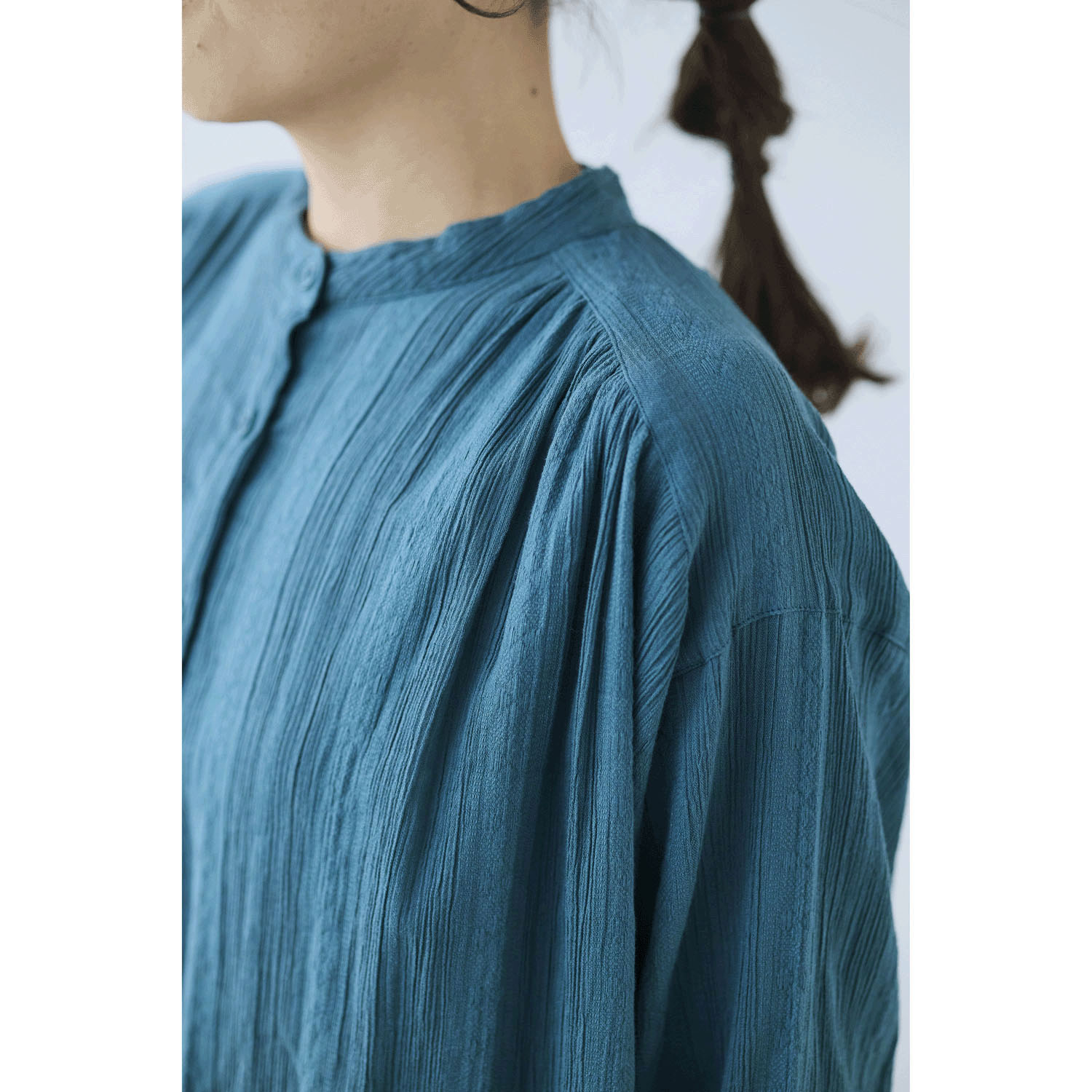 ノンノ ブラウス コットンクレープフラワーモチーフジャガード無地 - 画像12