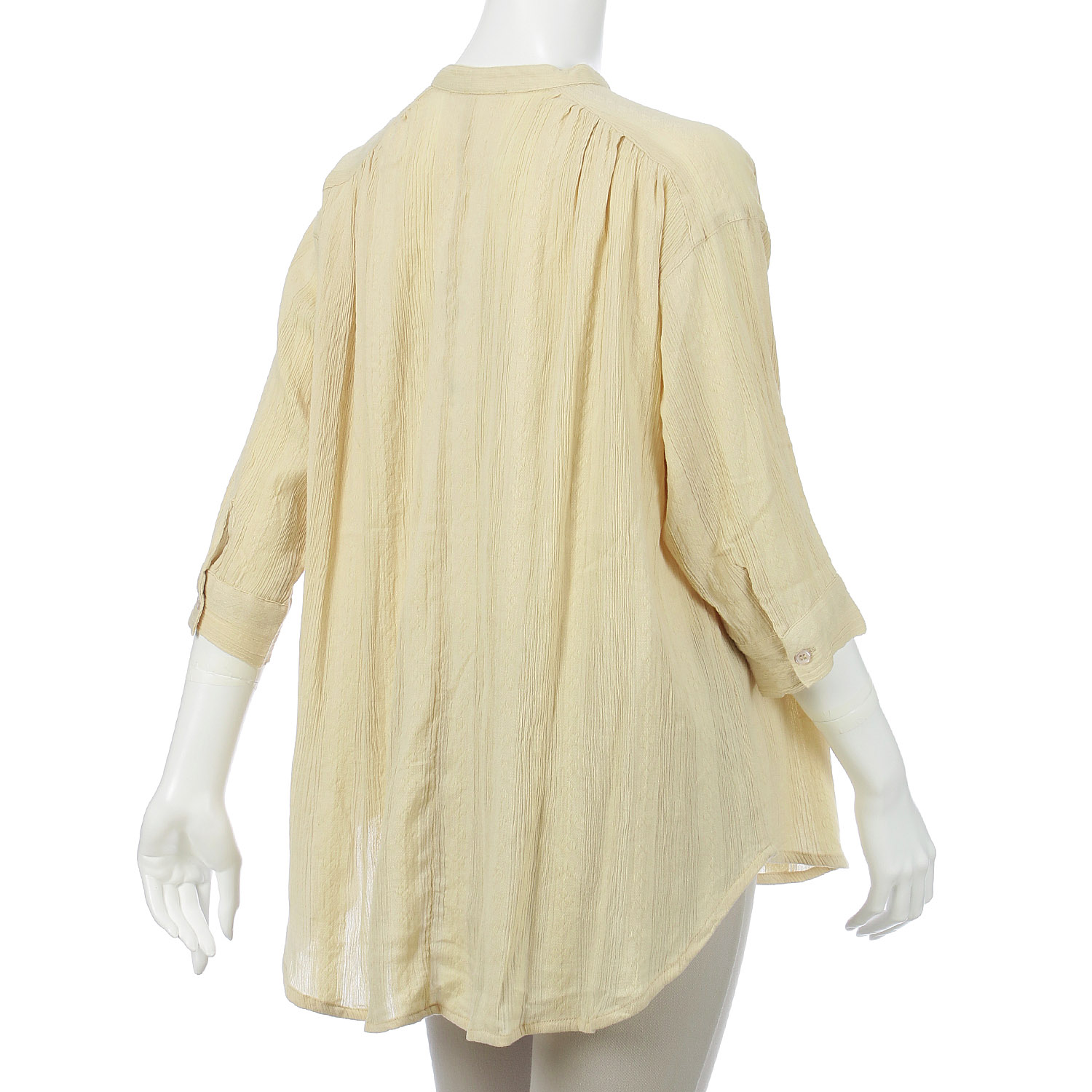 ノンノ ブラウス コットンクレープフラワーモチーフジャガード無地 - 画像7