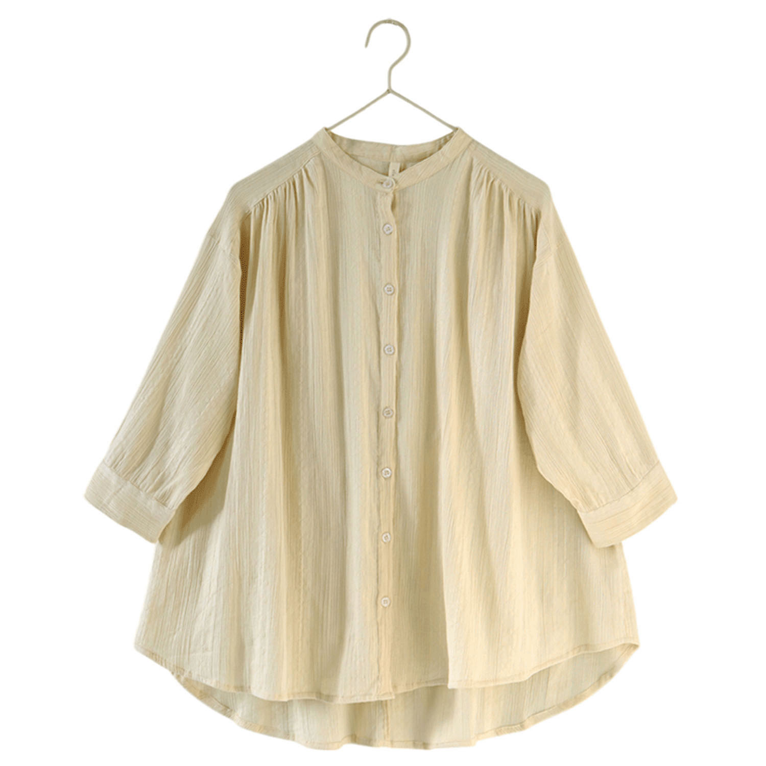 ノンノ ブラウス コットンクレープフラワーモチーフジャガード無地 - 画像8