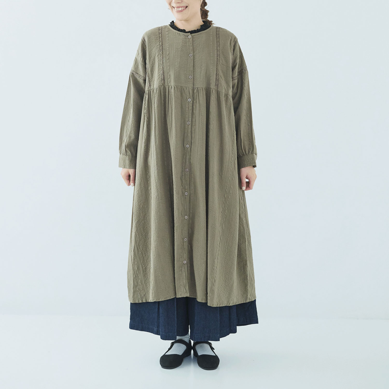 ノンノ ワンピース コットンシアサッカー＋トーションレース - 画像7