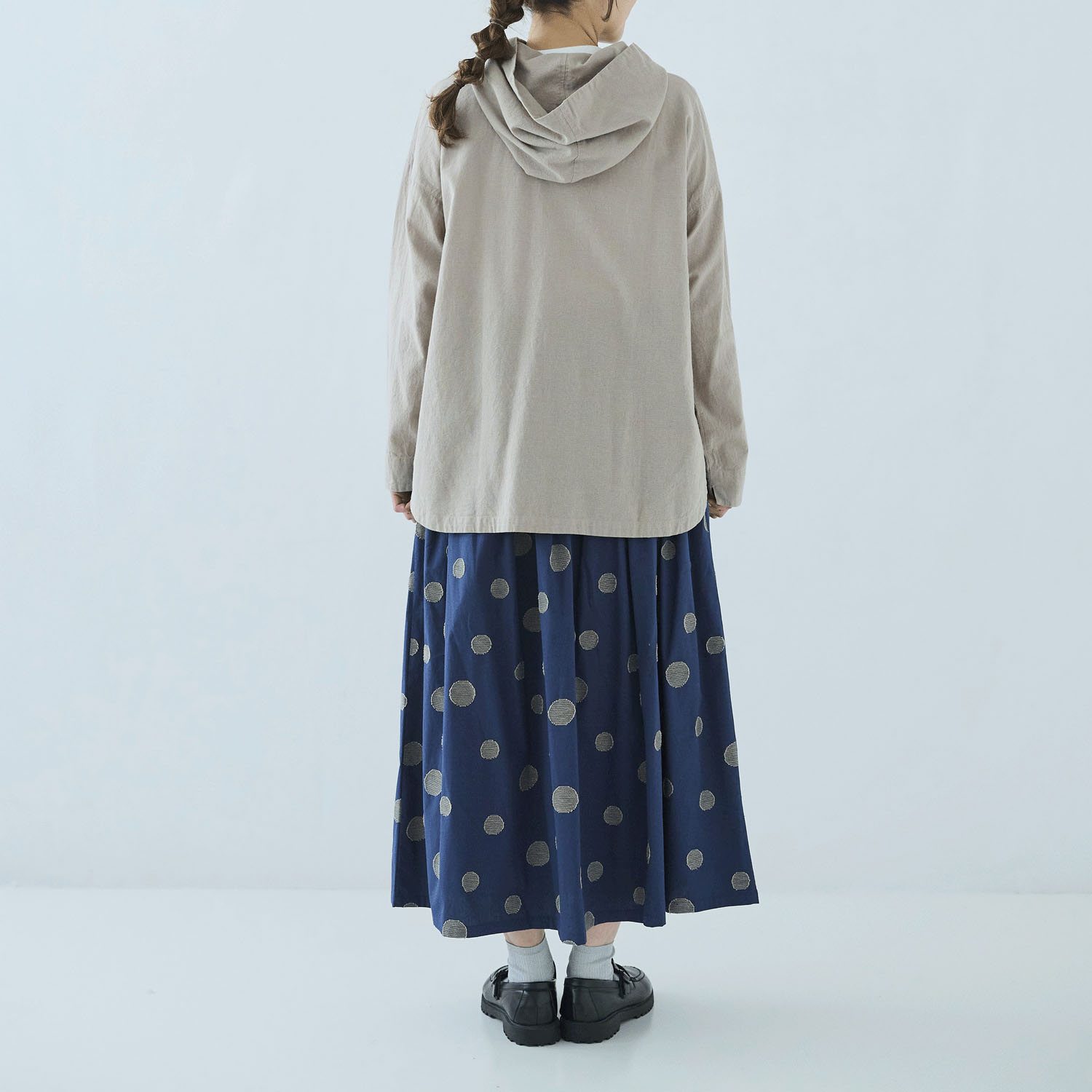 ノンノ フード付きブルゾン 綿麻無地 - 画像8