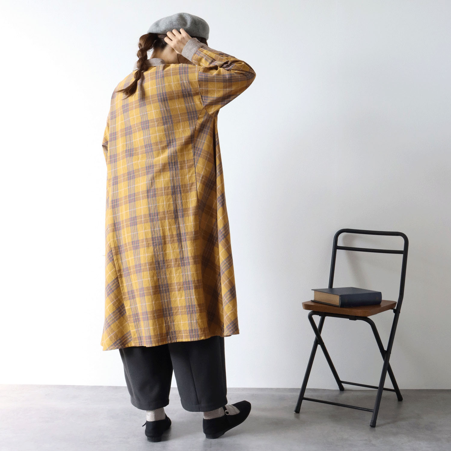 cloudnine ノンノ  綿麻フランネルチェック柄アソートワンピース - 画像7