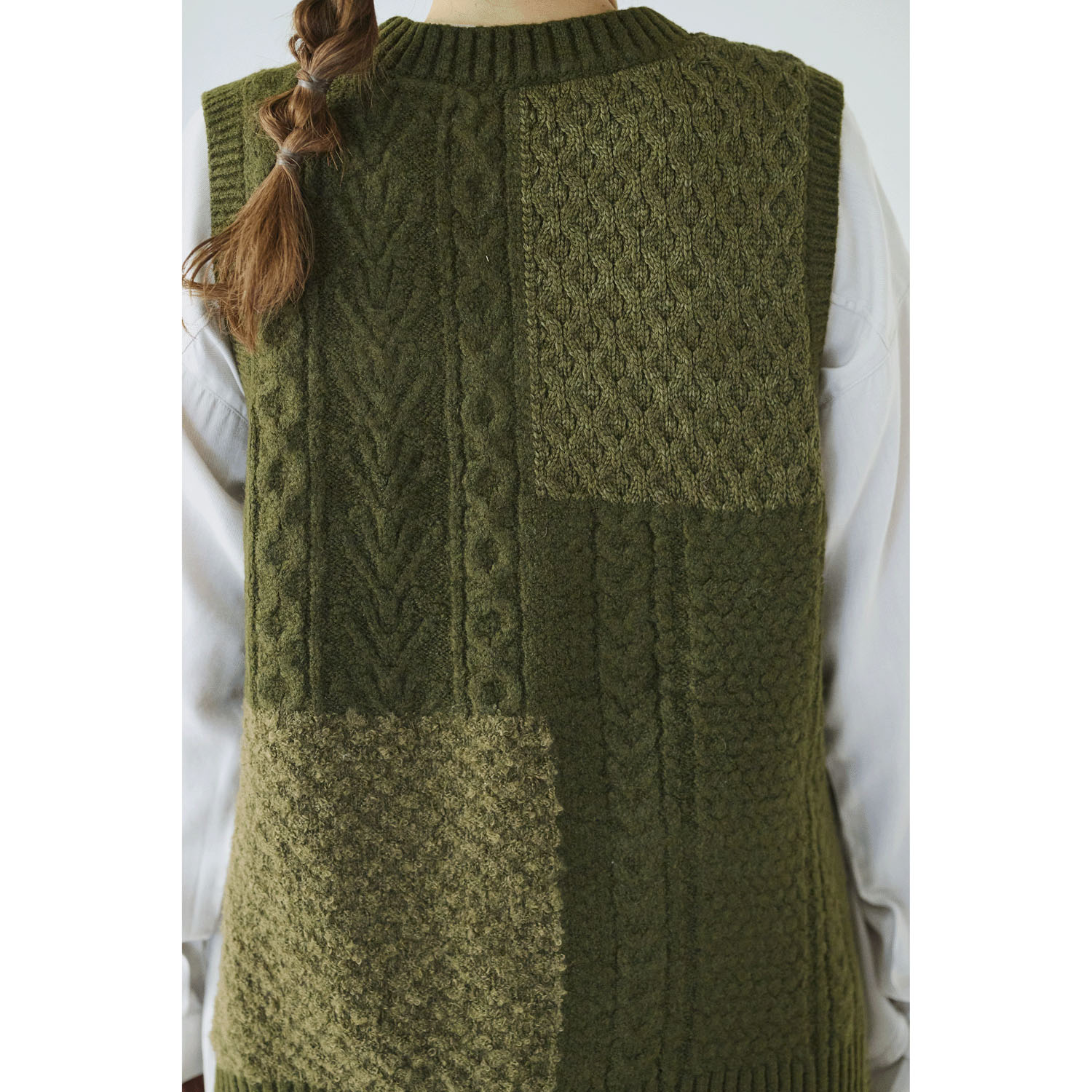 cloudnine ノンノ 4種柄異素材パッチワークニットベスト - 画像17