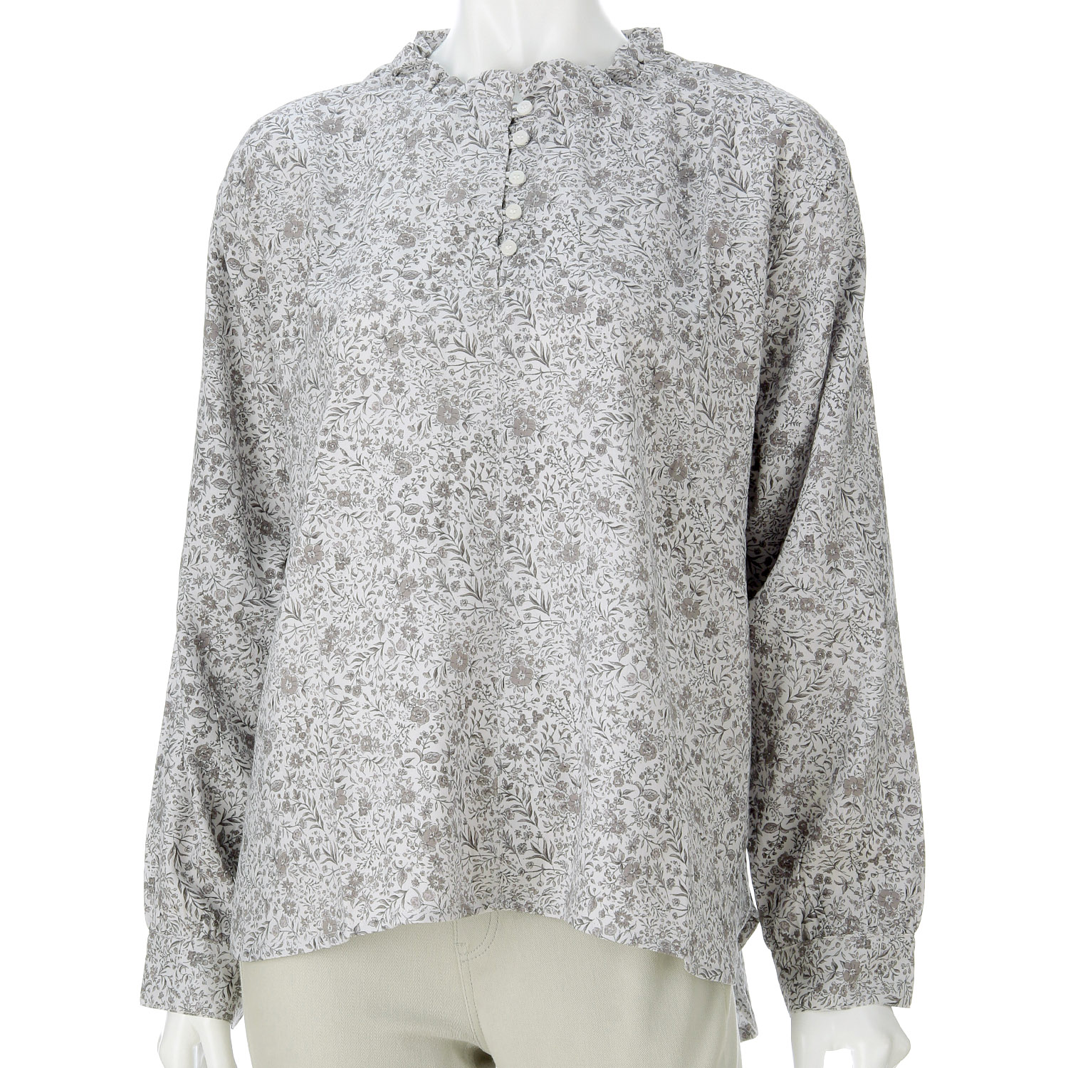 ノンノ フリルネックギャザー入りブラウス - 画像5