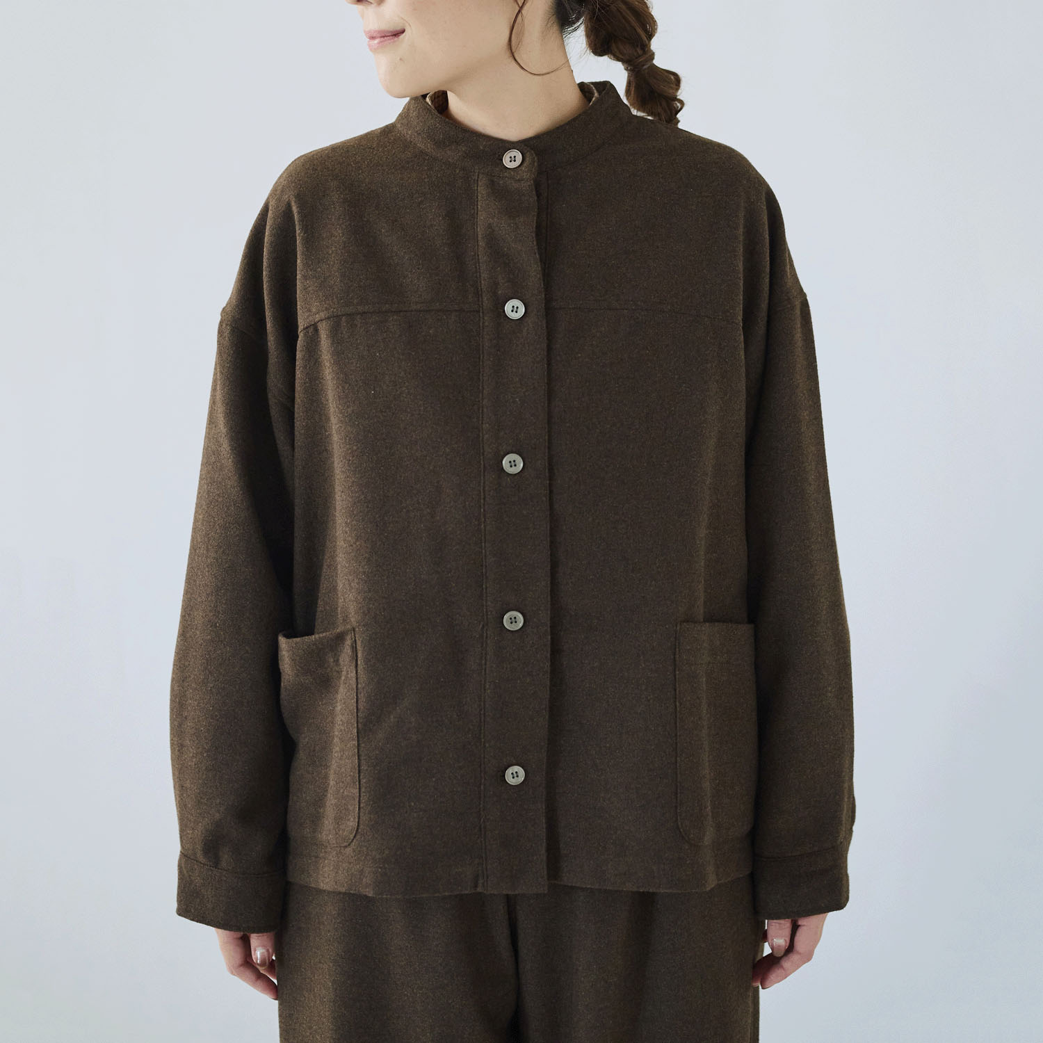 cloudnine ノンノ 布帛ツイード無地ポケット付きジャケット - 画像1