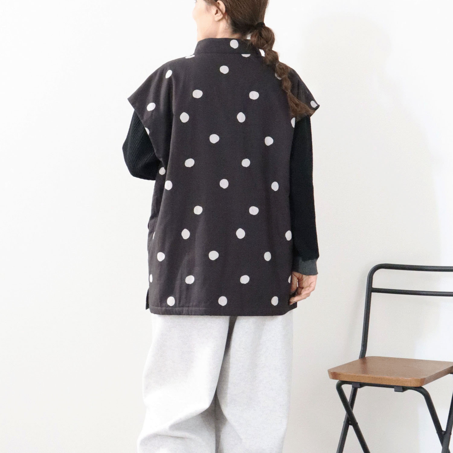 cloudnine ノンノ 裏フリース前開きスモック カイロポケット付き - 画像3