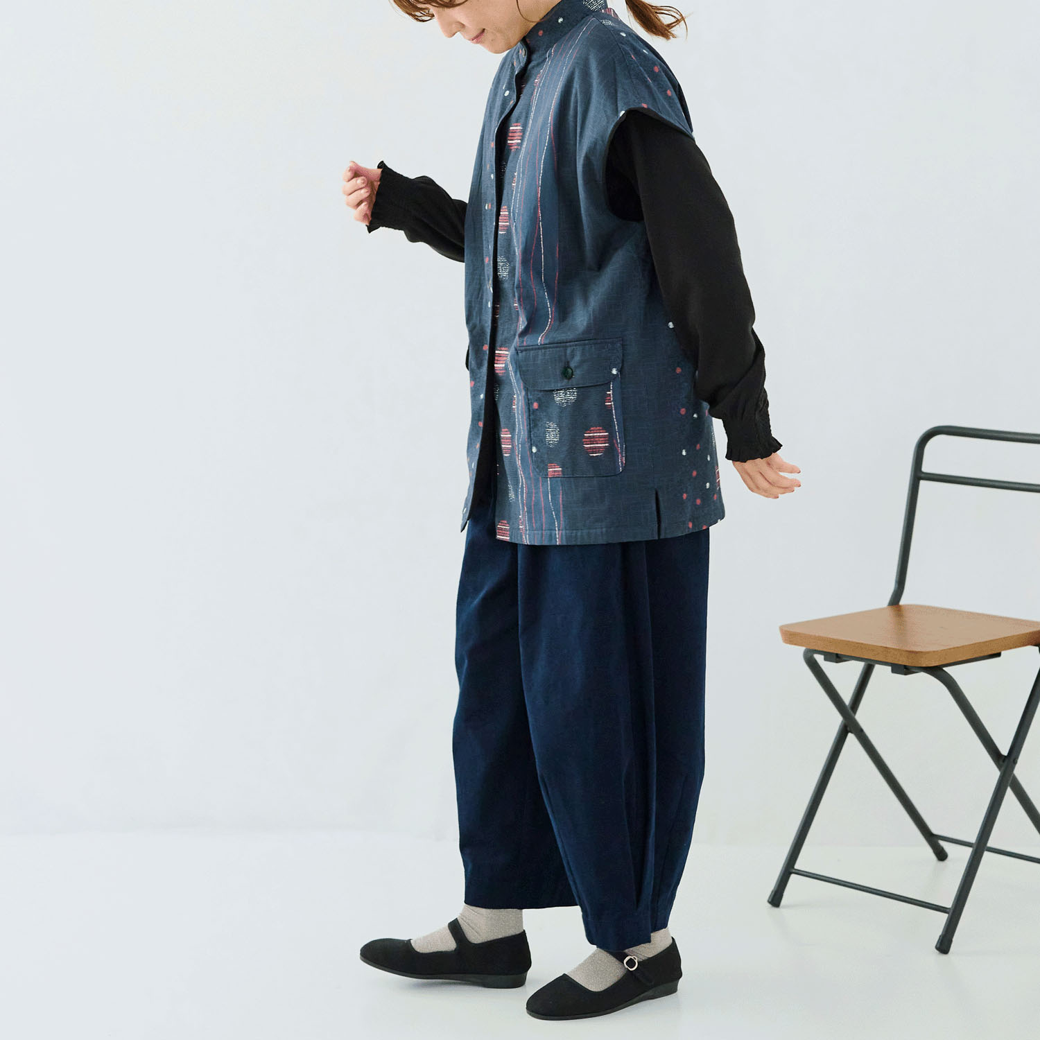 cloudnine ノンノ 裏フリース前開きスモック カイロポケット付き - 画像5