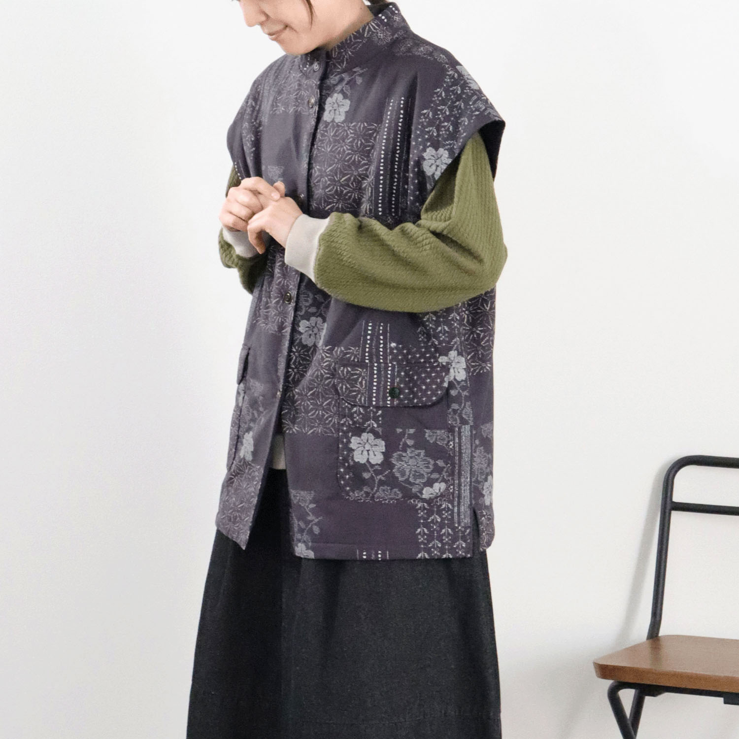 cloudnine ノンノ 裏フリース前開きスモック カイロポケット付き - 画像6